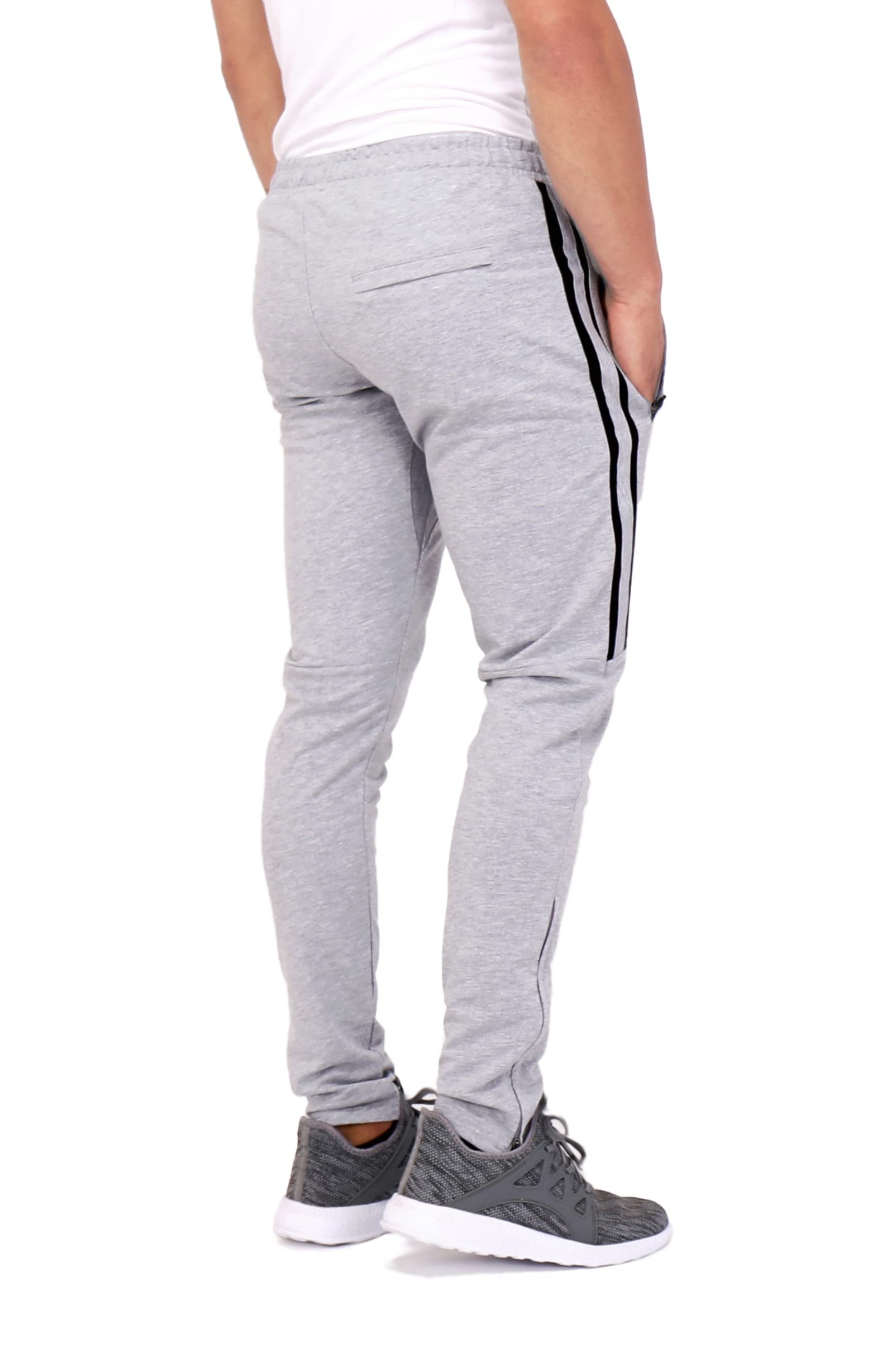 Men's Tall Jogger Sweatpants 33/36 Inseam with Zipper Pockets - Athletic Lounge Pants for Tall Men - Comfortable Workout & Casual Wear for Gym, Running, and Everyday Use