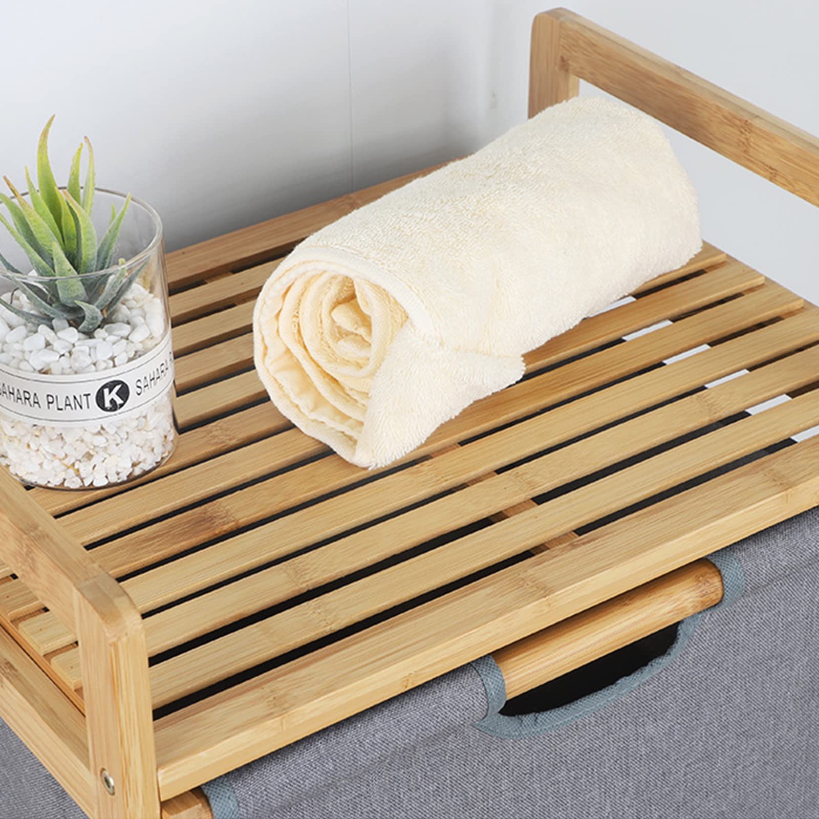 3-Tier Bamboo Laundry Hamper & Storage Basket - Portable Closet Organizer for Clothes, Toys, and Home Organization | Perfect for Bedroom, Bathroom, and Nursery Storage Solutions