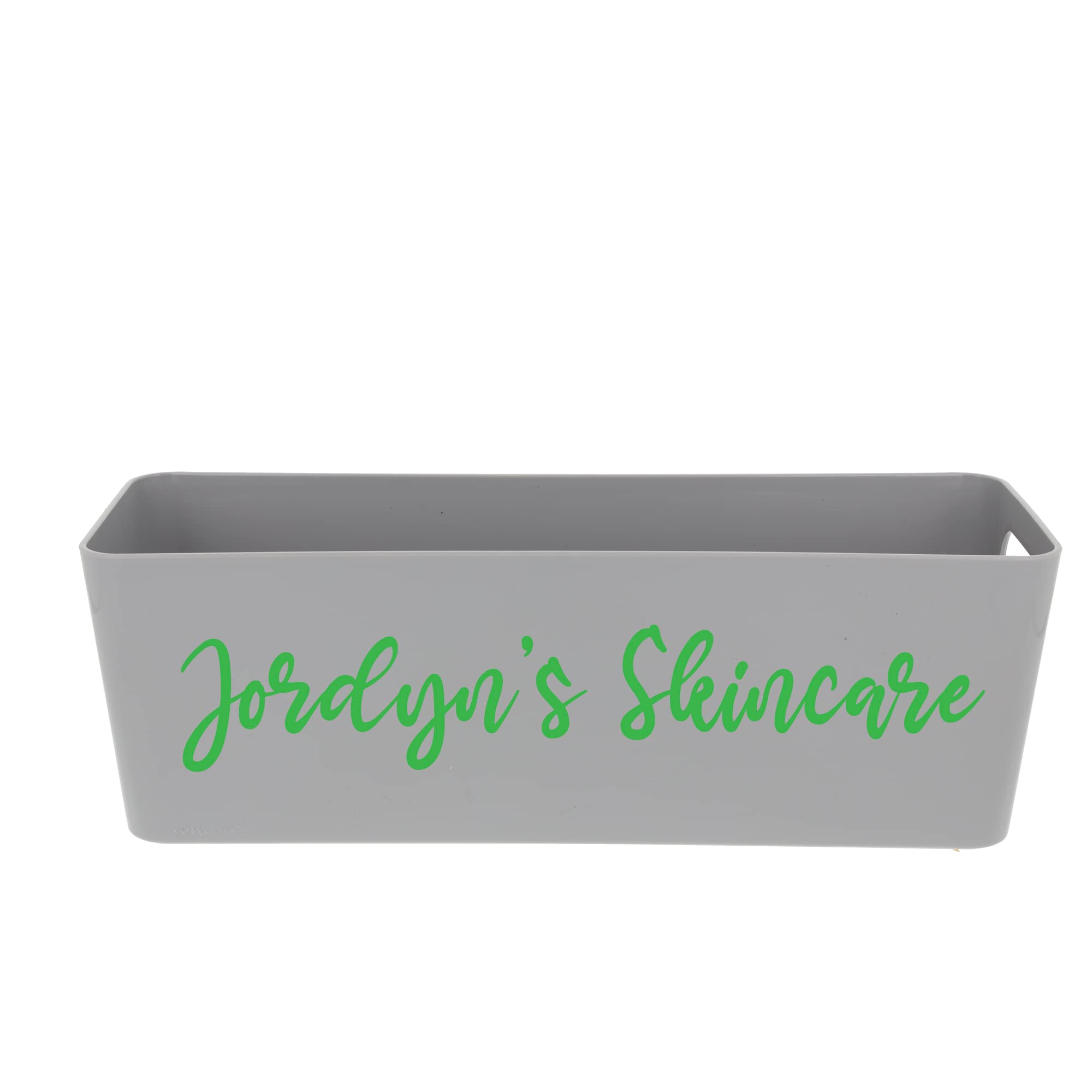 Personalized Simple Skincare Storage Caddy Organizer - Large Grey Cosmetic Organizer Gift Set for Bathroom, Vanity & Travel | Perfect for Makeup Brushes, Lotions & Beauty Essentials