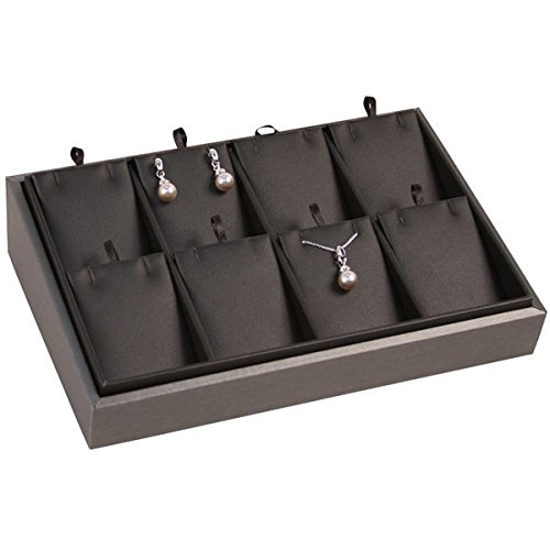 Steel Grey Jewelry Pendant & Earring Tray - Organizes 8 Pairs of Earrings - Perfect for Jewelry Display & Storage at Home or Boutique