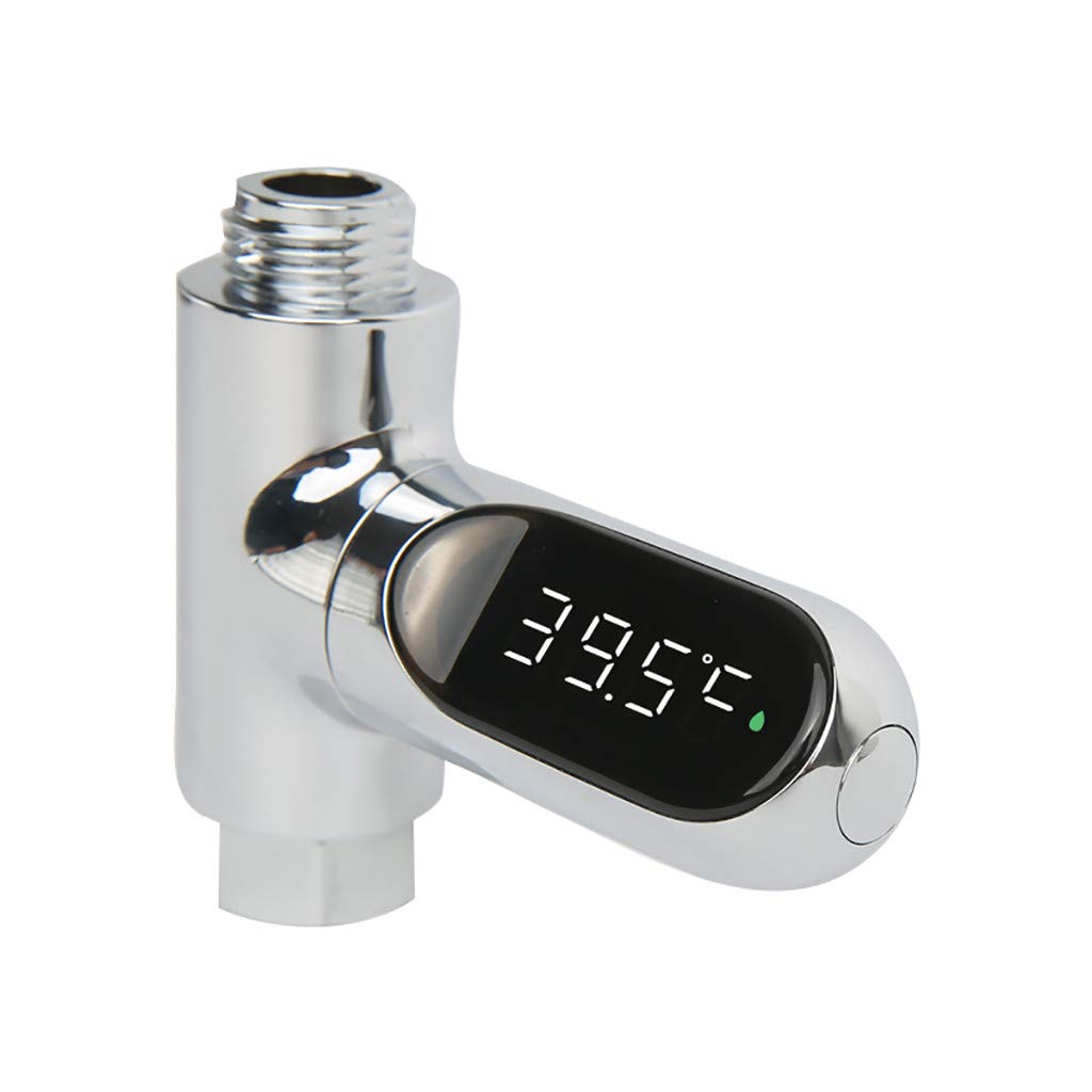 Self-Generating LED Shower Thermometer - Digital Water Temperature Display in Celsius/Fahrenheit for Bathroom, Spa & Baby Bath Safety - Perfect for Home, Hotel & Gym Use