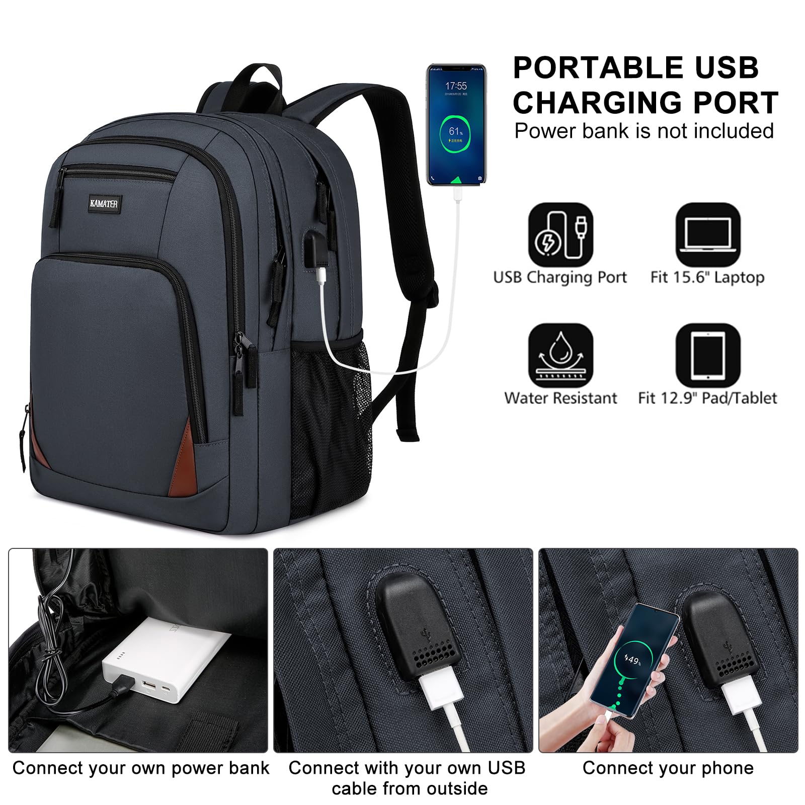 Stylish Black Backpack for School & Travel - 17.3 Inch Laptop Bookbag with Multiple Compartments for Teens, College Students & Professionals | Perfect for High School, University, Work & Daily Commute