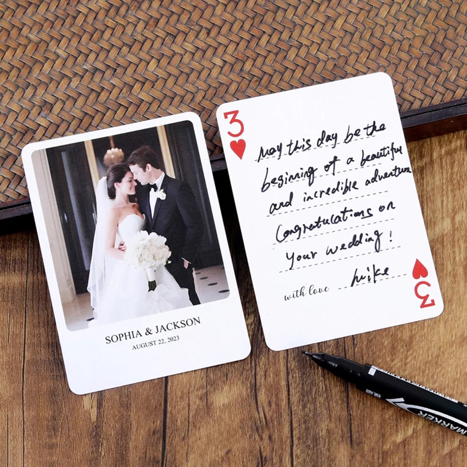 Custom Photo Playing Cards - Personalized Wedding Guestbook & Signature Cards for Anniversaries, Graduations, Birthdays | Unique Keepsake for Special Events & Celebrations