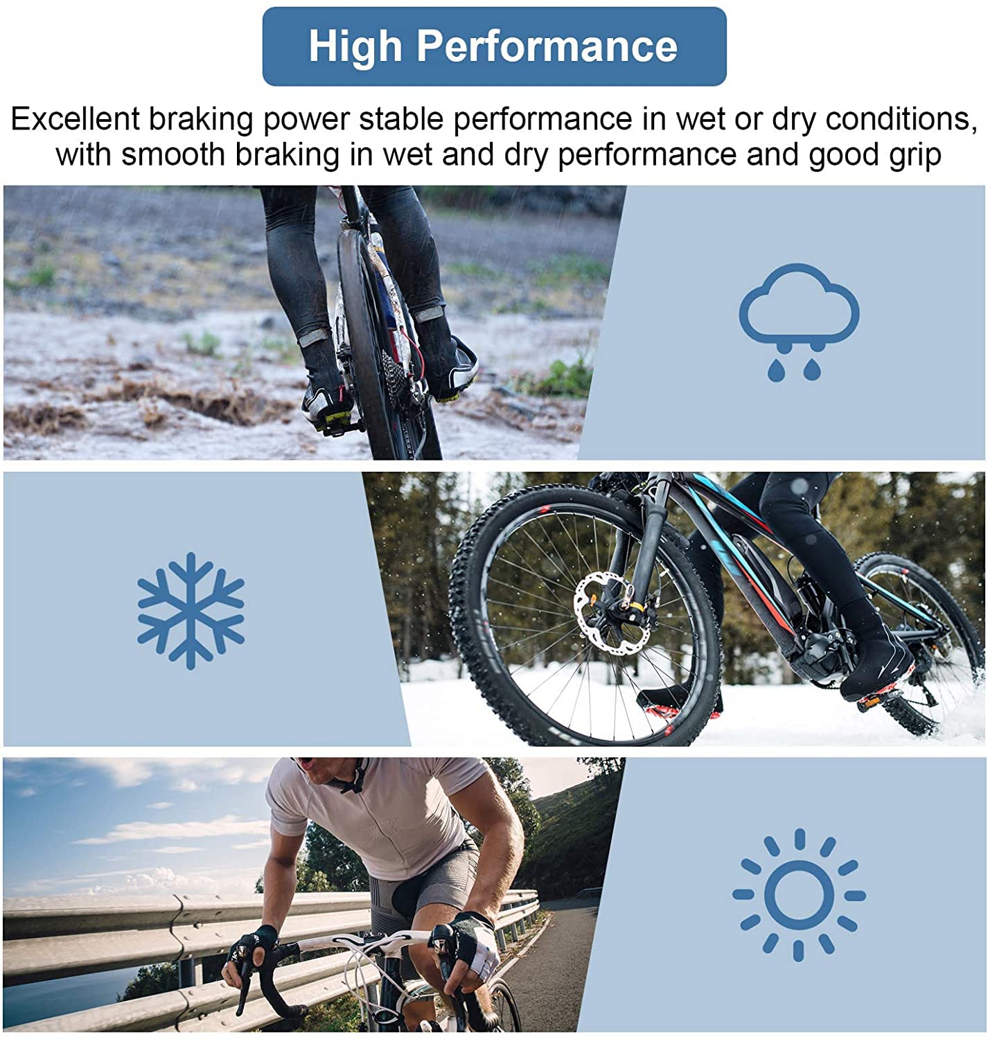 4 Pairs Disc Brake Pads - Resin & Semi-Metal Brake Pads for Road & Mountain Bikes - Perfect for Commuting, Trail Riding & Off-Road Adventures