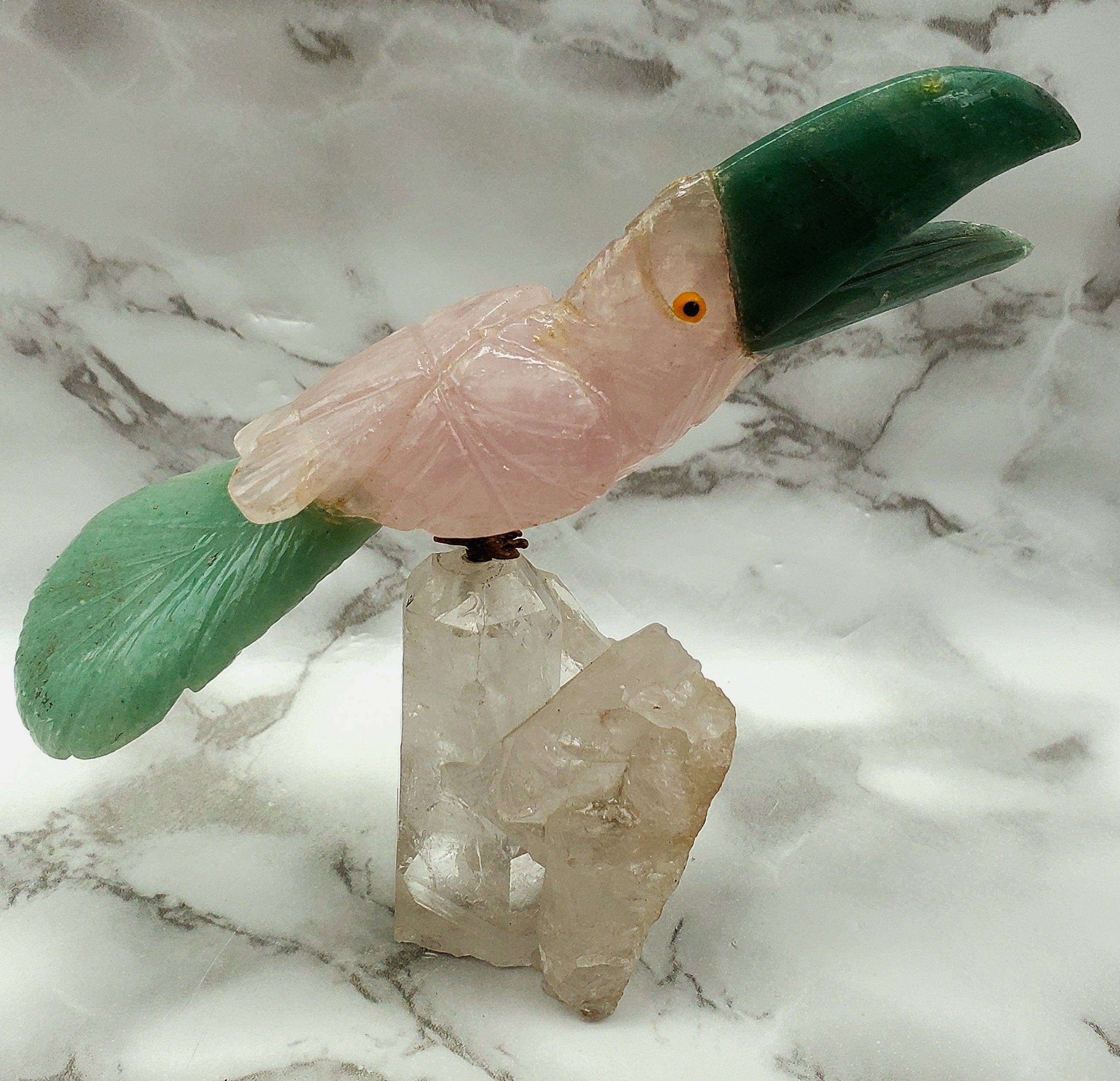 Exquisite Hand-Carved Amethyst Bird Figurine - Natural Crystal Home Decor, Feng Shui Gift & Spiritual Healing Stone - Perfect for Meditation, Office Desk & Living Room Display