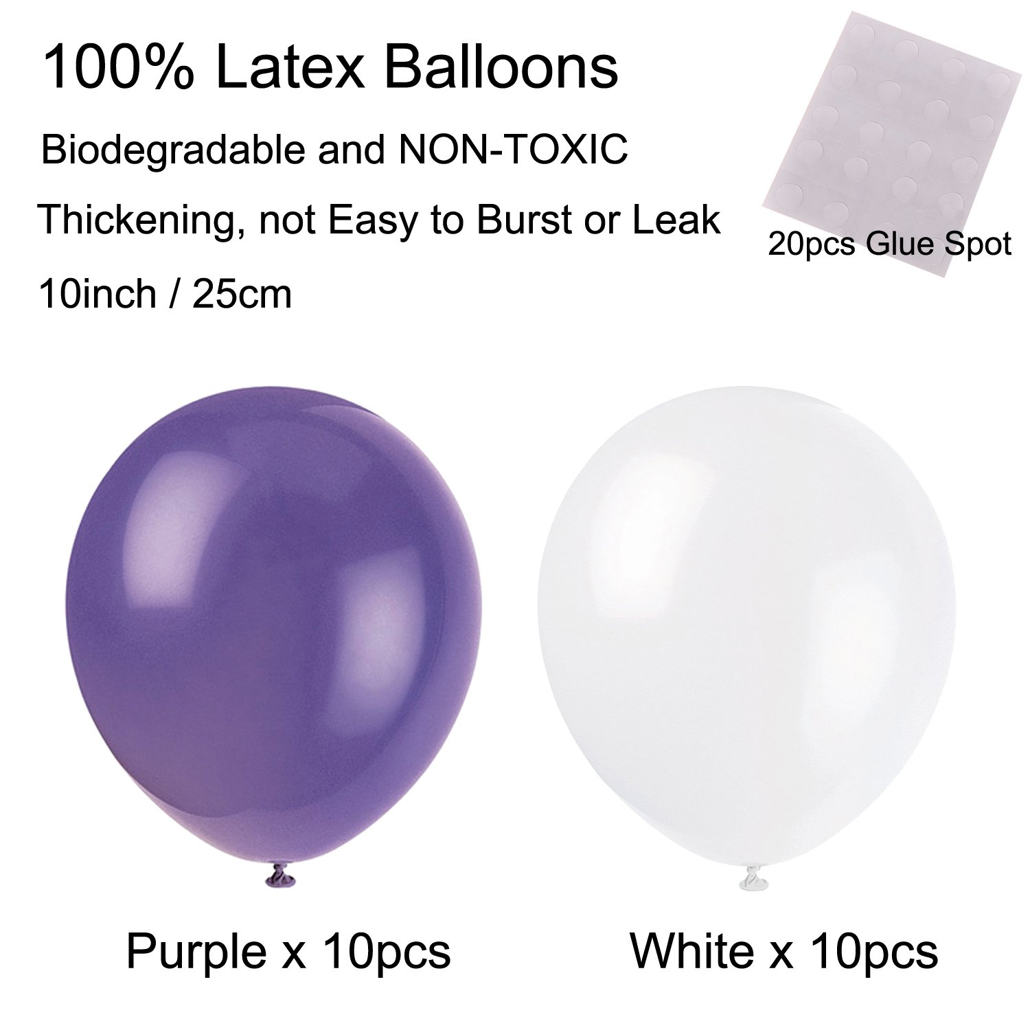 ZERODECO Birthday Party Decorations Set - Happy Birthday Banner Bunting, 4 Tissue Paper Fans, 6 Pom Poms Flowers, 10 Hanging Swirls & 20 Balloons for Indoor/Outdoor Party Decor (Purple Lavender White)