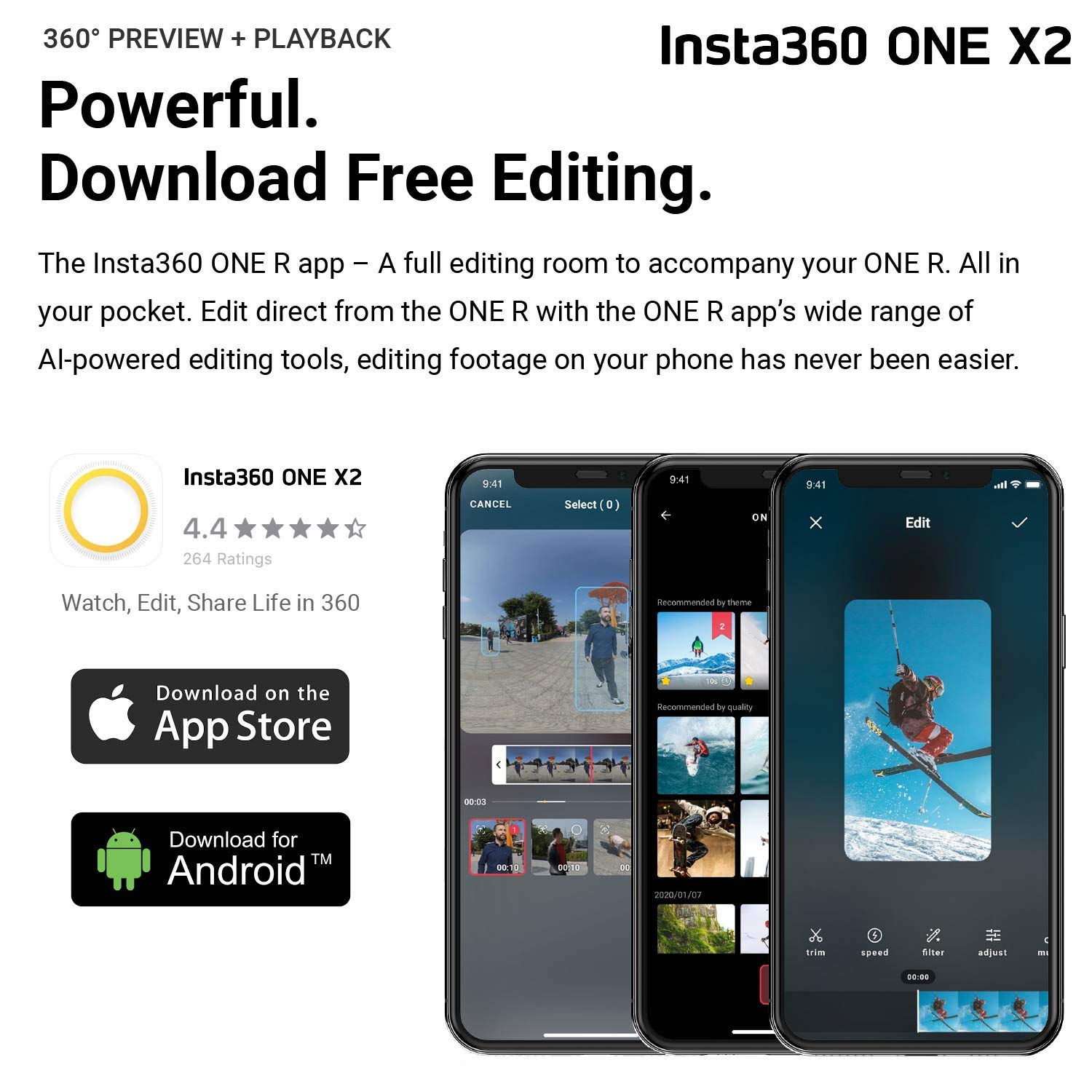 Insta360 ONE X2 360 Degree Camera with 5.7K Touchscreen - 18MP 360 Photos, Steady Cam Mode, InstaPano | Includes Selfie Stick & 256GB SD Card | Perfect for Vlogging, Travel Adventures & Action Sports