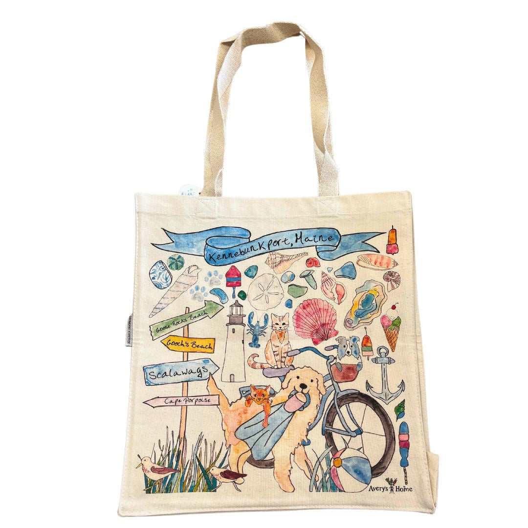 Stylish Kennebunkport Tote Bag - Durable Canvas Beach Bag for Women - Perfect for Shopping, Travel & Beach Day Essentials