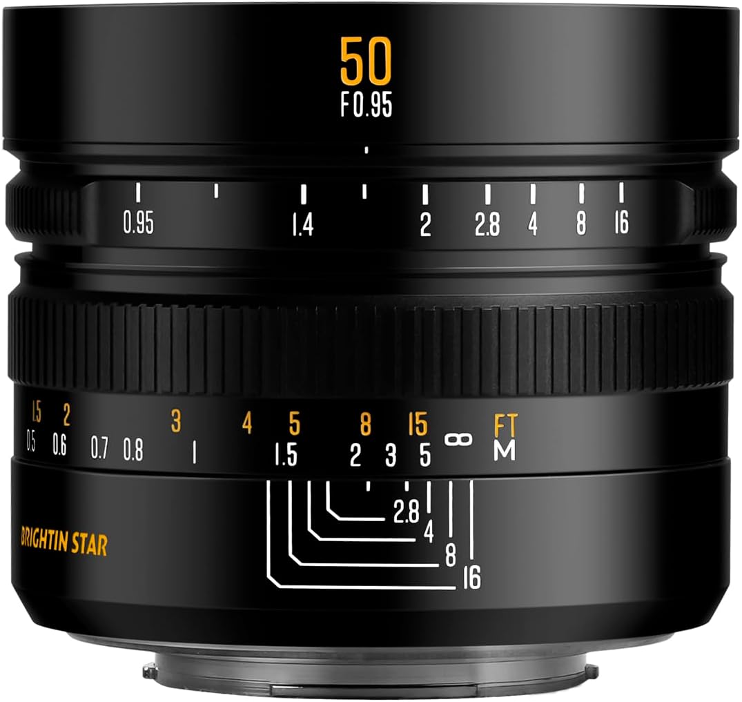 50mm F0.95 APS-C Manual Focus Lens for Canon RF Mount (R5/R6/R7/R10/R50/R100) - Ultra Fast Portrait & Night Photography Lens for Mirrorless Cameras - Perfect for Low Light, Bokeh Effects & Professional Shooting