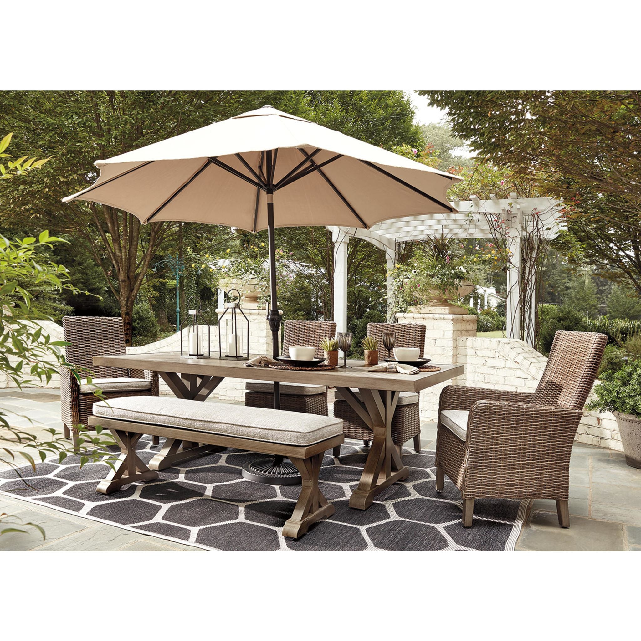 Beachcroft 6-Piece Outdoor Dining Set in Beige - Perfect for Patio, Garden, and Backyard Entertaining
