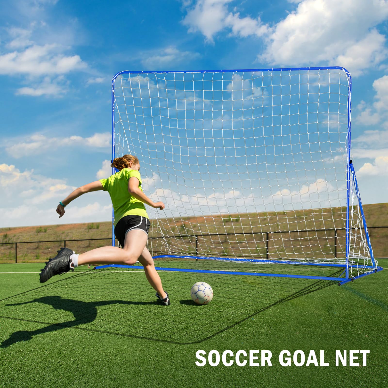 8x6FT Dual-Mode Soccer Goal & Rebounder Net - Premium Durable Training Equipment for Shooting, Control & Passing Practice - Quick-Switch Angle Adjustment - Easy Setup for Kids, Teens & Adults - Perfect for Backyard, Park & Team Training Sessions