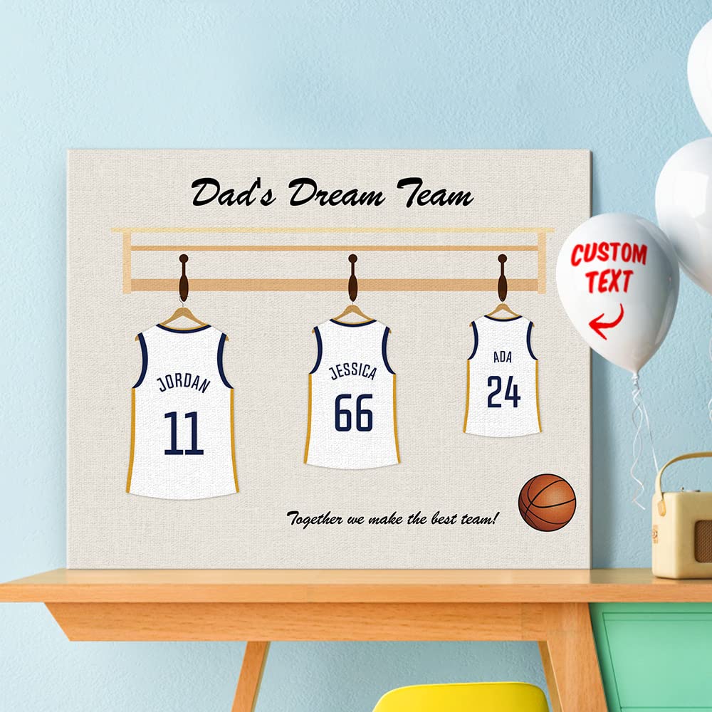 Custom Basketball Team Canvas - Personalized Family Print for Father's Day Gifts - Home & Office Decor