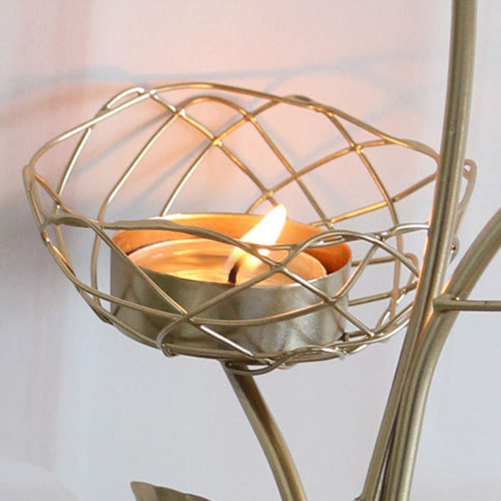 Creative Iron Art Votive Candle Holders - Leaf & Bird Figurine Metal Tealight Stands for Home Decor Centerpiece | Perfect for Weddings, Dining Tables & Romantic Ambiance