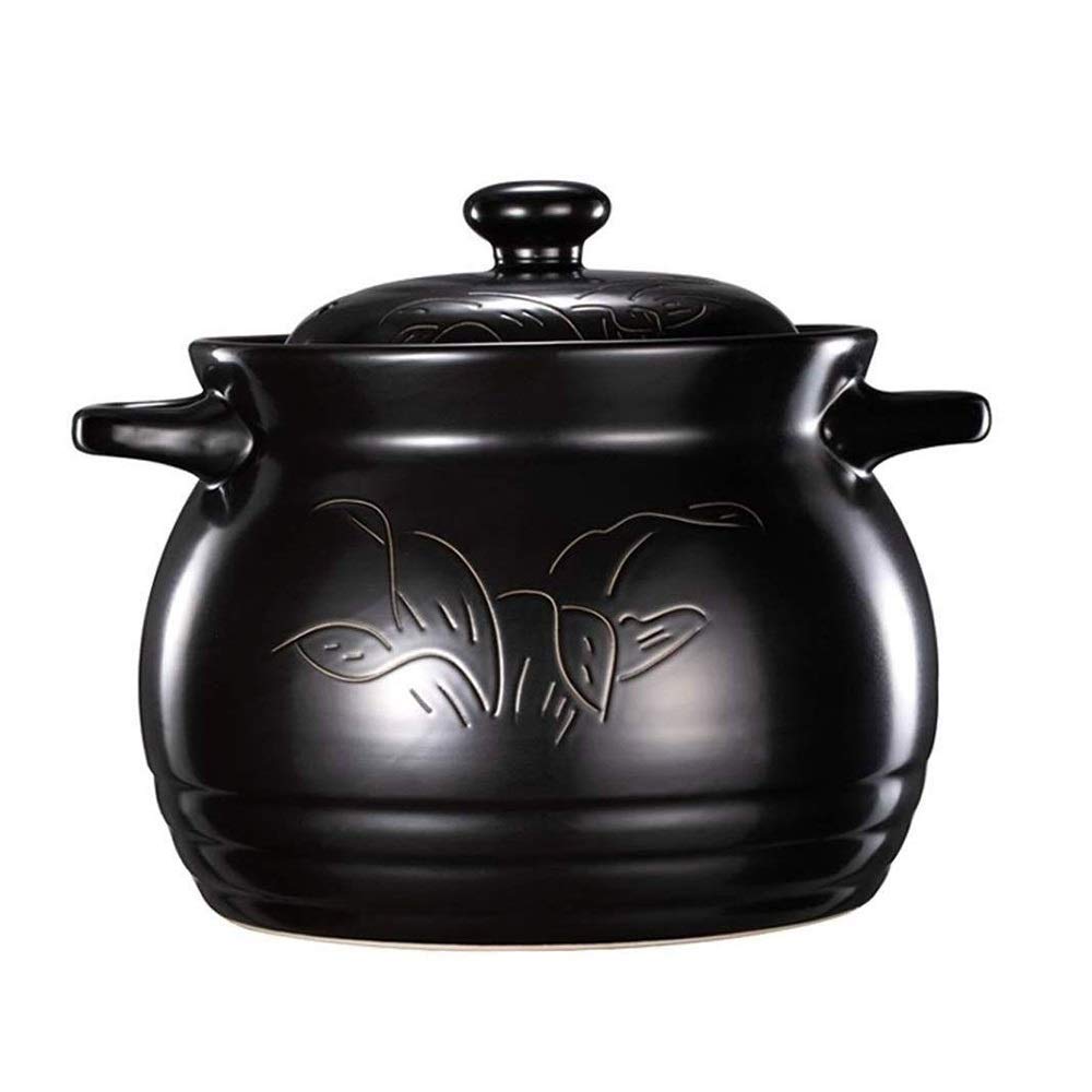 UWY High-Temperature Resistant Ceramic Casserole Pot - 4.6L Oven & Gas Stove Safe Soup Stew Pot for Cooking, Baking & Serving - Perfect for Family Dinners, Meal Prep & Holiday Entertaining