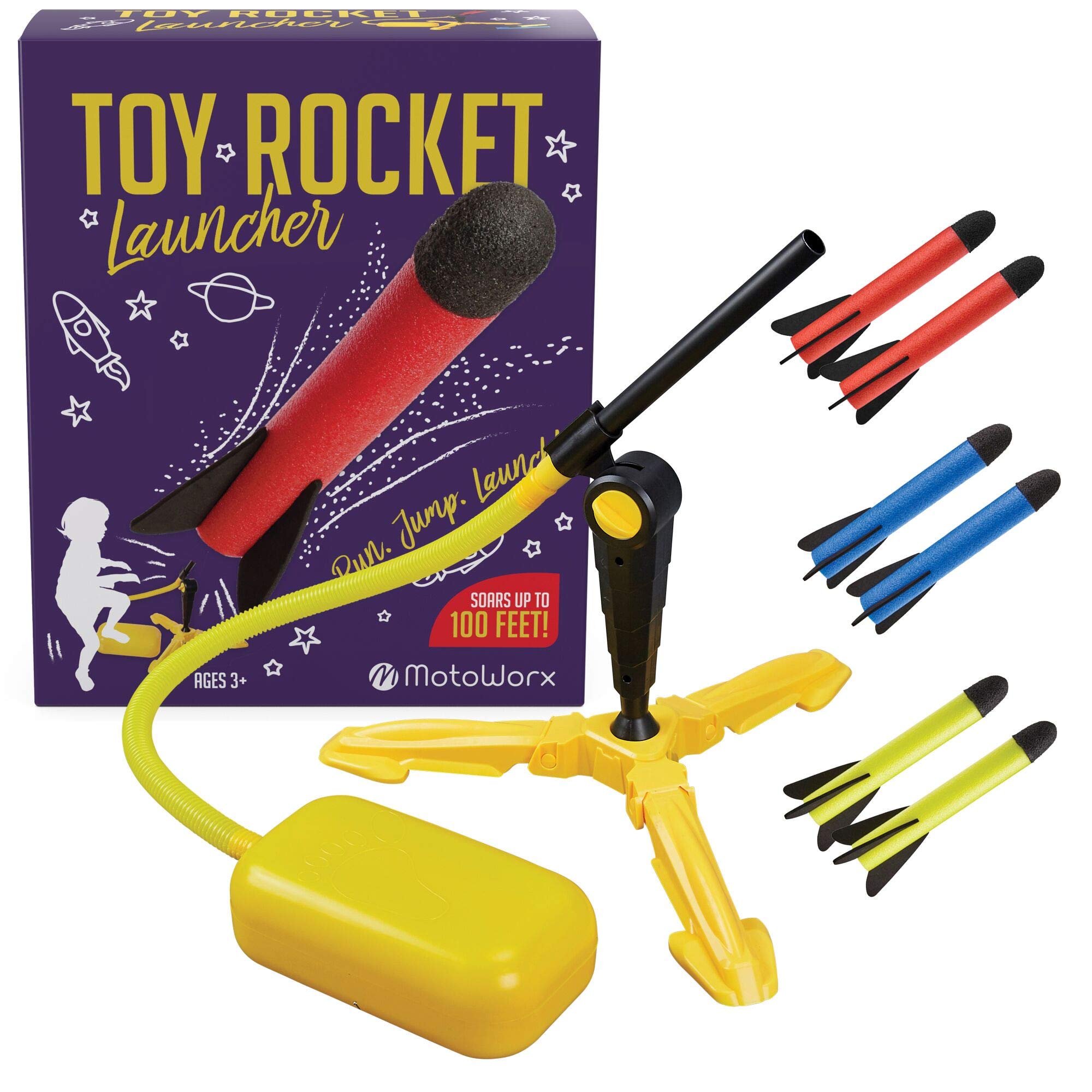 Best Kids Toy Rocket Launcher Set - Shoots Up to 100 Feet with 6 Colorful Foam Rockets & Durable Launch Pad - Outdoor STEM Toy for Boys & Girls Ages 3+ - Perfect for Backyard Play, Birthday Gifts & Science Learning Activities