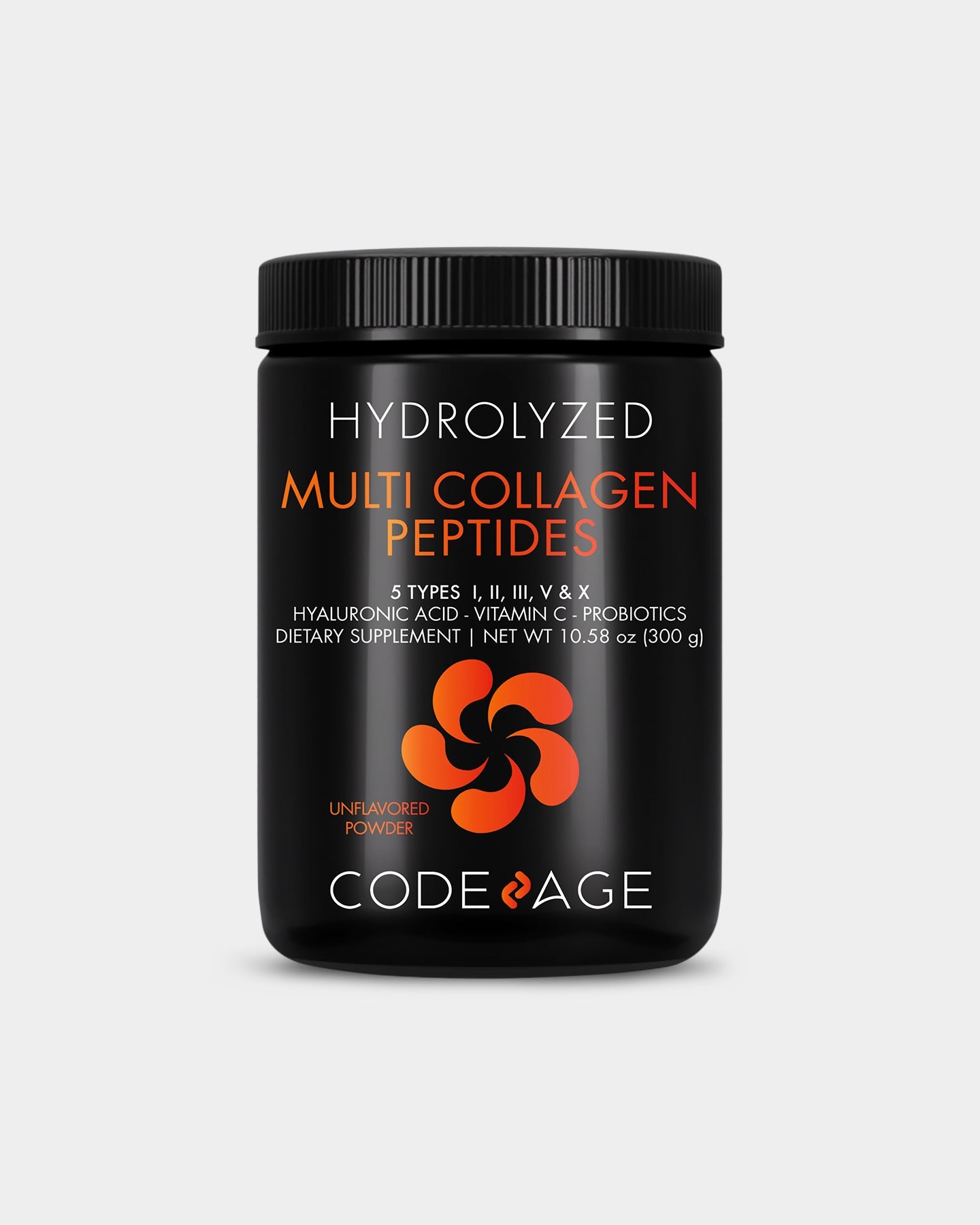 Codeage Hydrolyzed Multi Collagen Peptides Powder Supplement - Black Edition | Supports Skin, Hair & Joint Health | Ideal for Smoothies, Coffee & Post-Workout Recovery