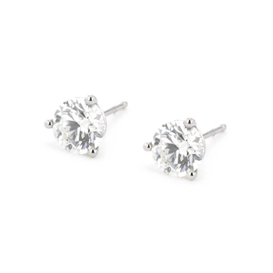 0.80 Carat Diamond Stud Earrings for Women - 14K White Gold Princess Cut Earrings - Perfect for Weddings, Anniversaries & Everyday Elegance