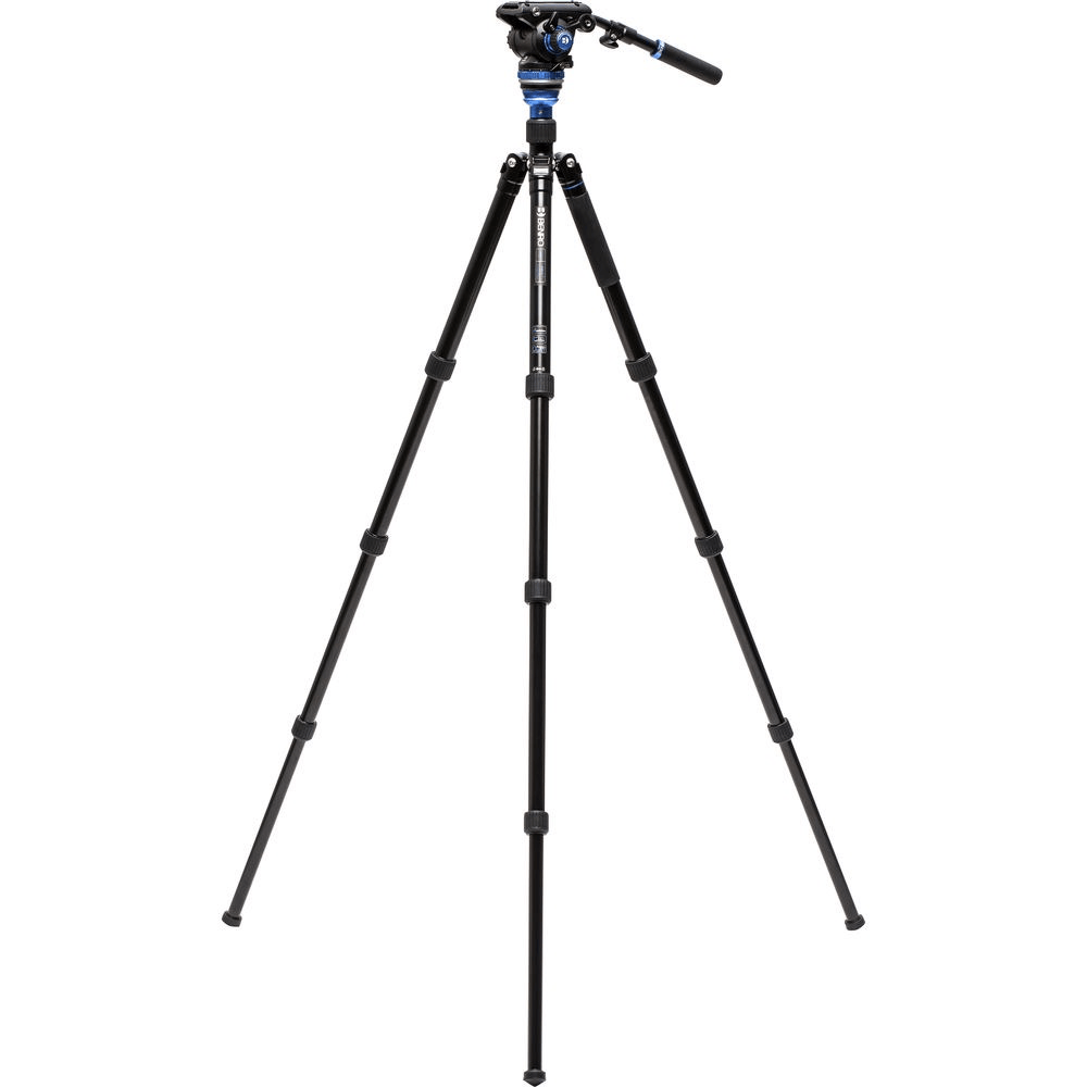 Benro A3883 Travel Angel Aero Video Tripod Kit with Levelling Column & S6PRO Head - Lightweight Aluminum Tripod for Travel Photography, Vlogging & Outdoor Shooting