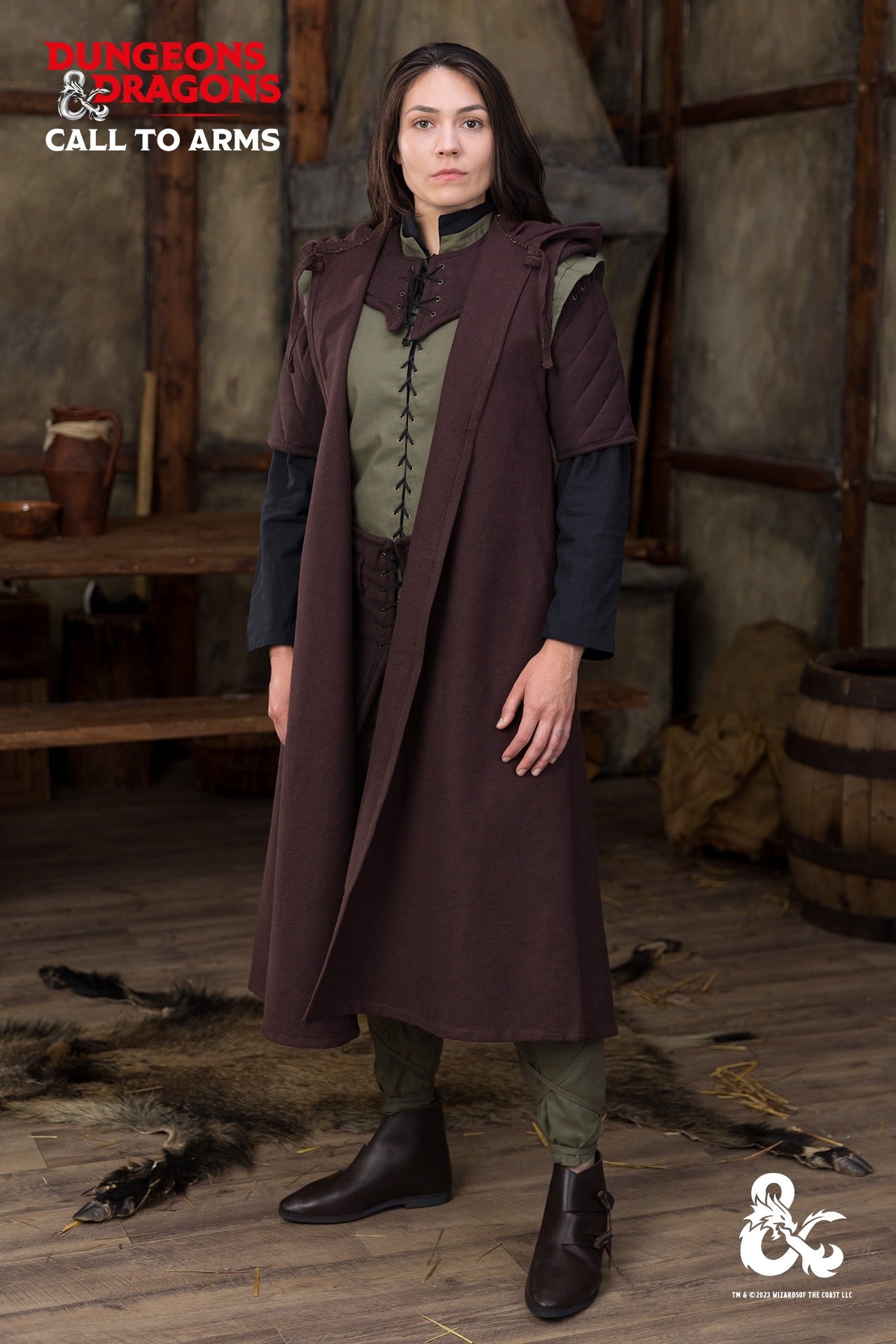 Dungeons & Dragons Ranger Costume Set - Seaweed & Brown Fantasy LARP Outfit for Cosplay, RPG Gaming, and Medieval Themed Events