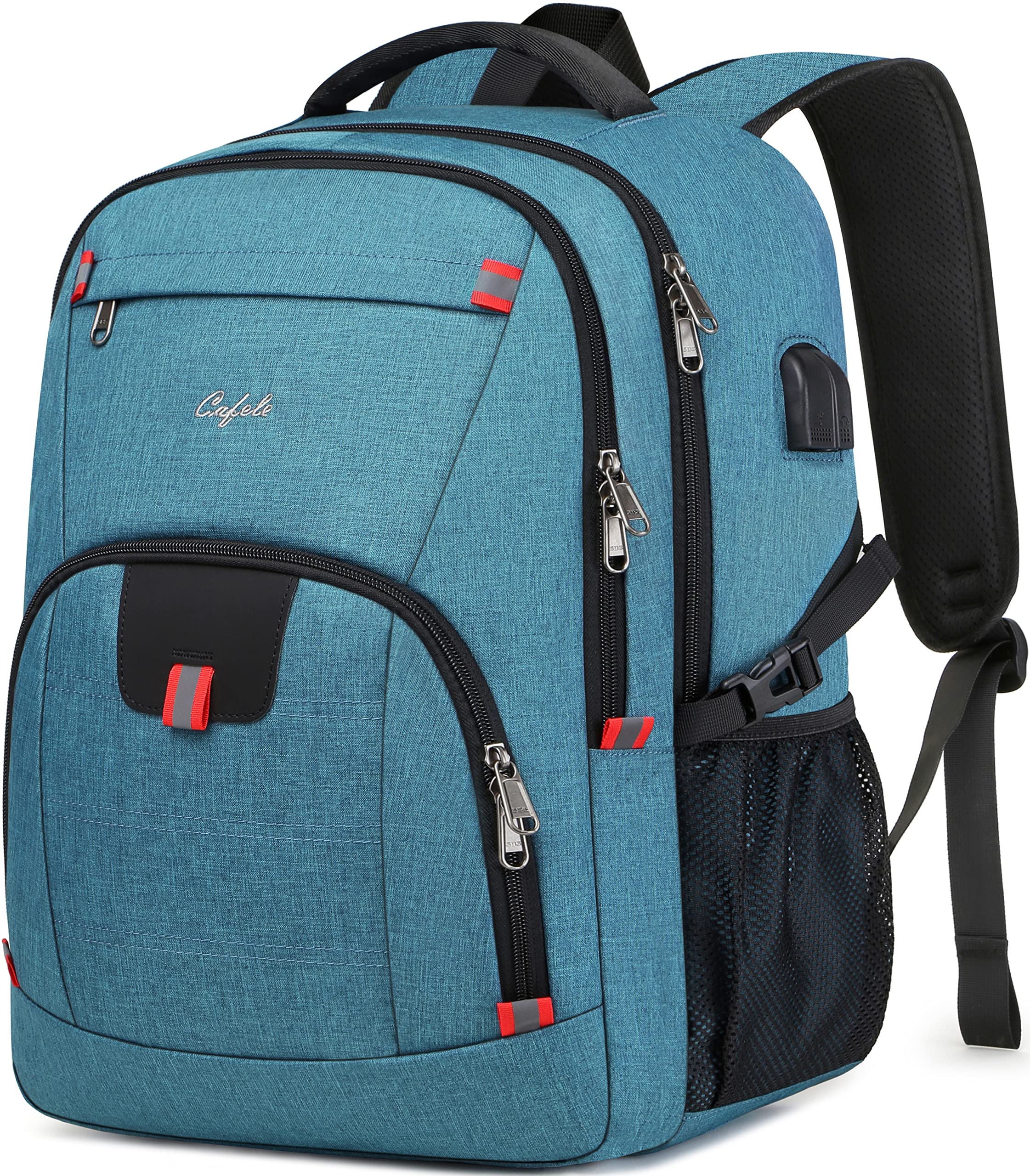 CAFELE 17.3 Inch Laptop Backpack - Durable School & Travel Backpack for Women & Men, Water-Resistant Work Bag with USB Charging Port (Blue) - Perfect for College, Business Trips & Daily Commute