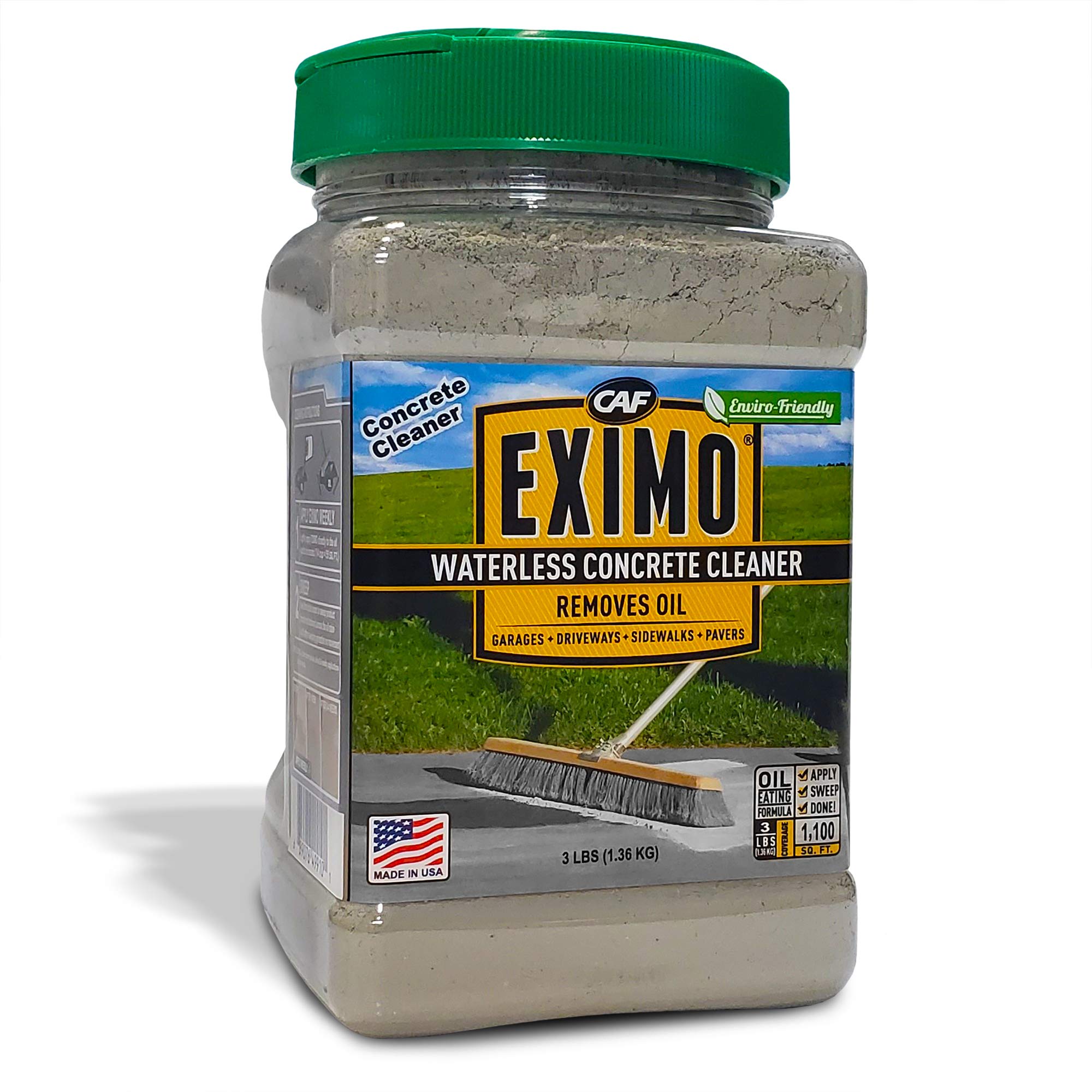 EXIMO® Waterless Concrete Cleaner - Driveway, Garage, Basement Cleaner (3 lbs) for Outdoor Surfaces