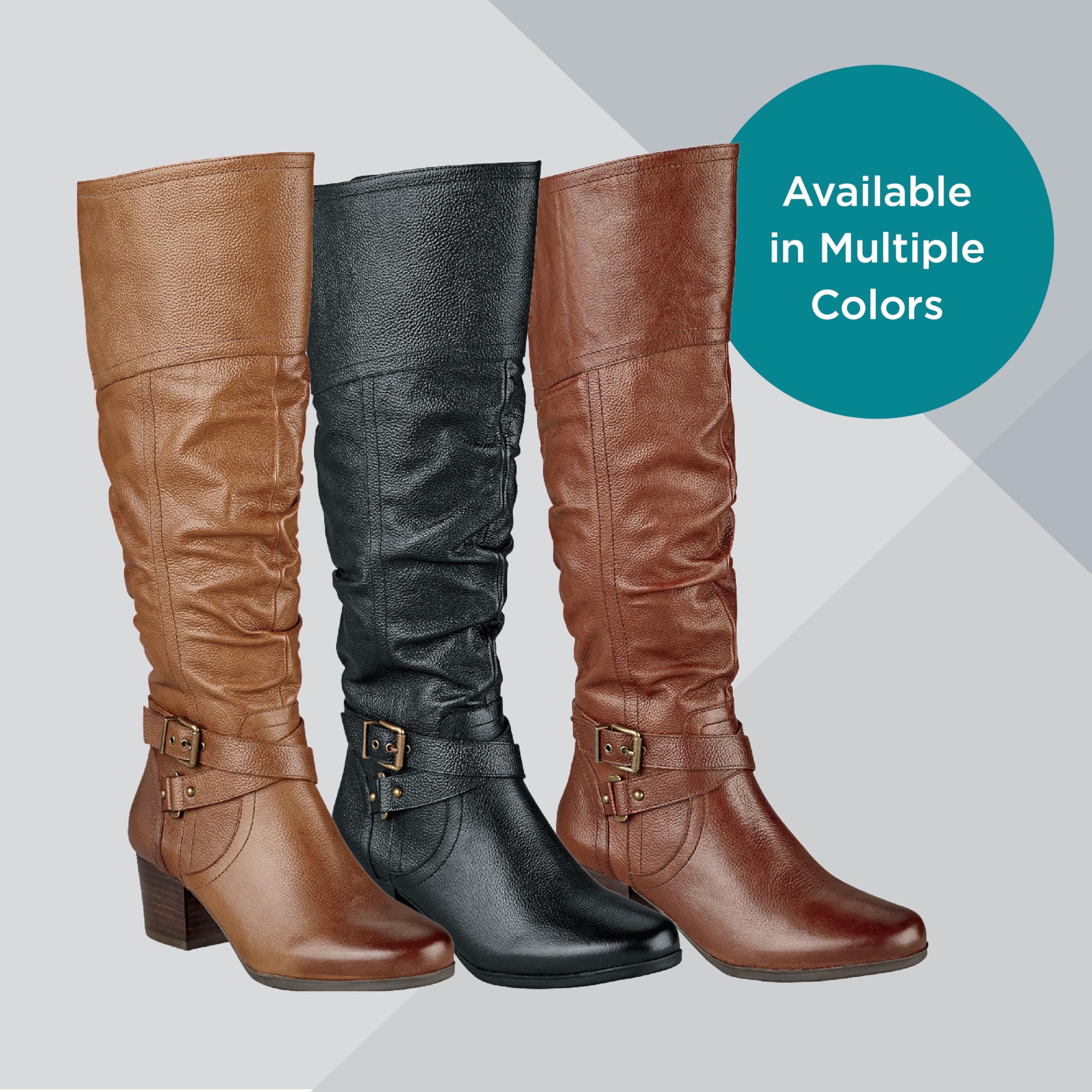 Masseys Women's Dakota Tall Slouch Leather Boots - Stylish Knee High Winter Boots for Women, Comfortable & Warm Leather Booties for Cold Weather, Perfect for Outdoor Activities, Work & Casual Wear