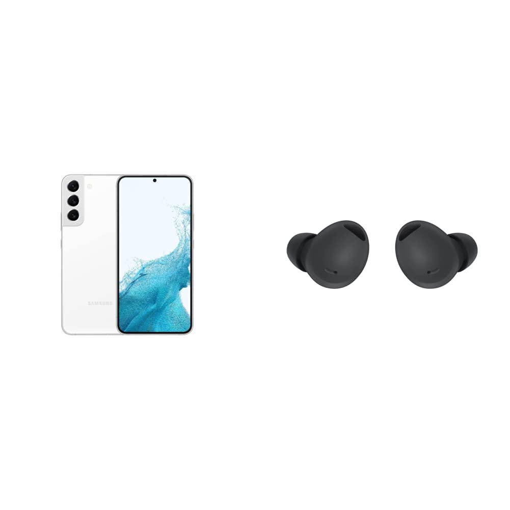 SAMSUNG Galaxy S22+ 5G Unlocked Smartphone 128GB Phantom White with Galaxy Buds 2 Pro Wireless Earbuds - Premium Android Phone for Work, Travel & Entertainment
