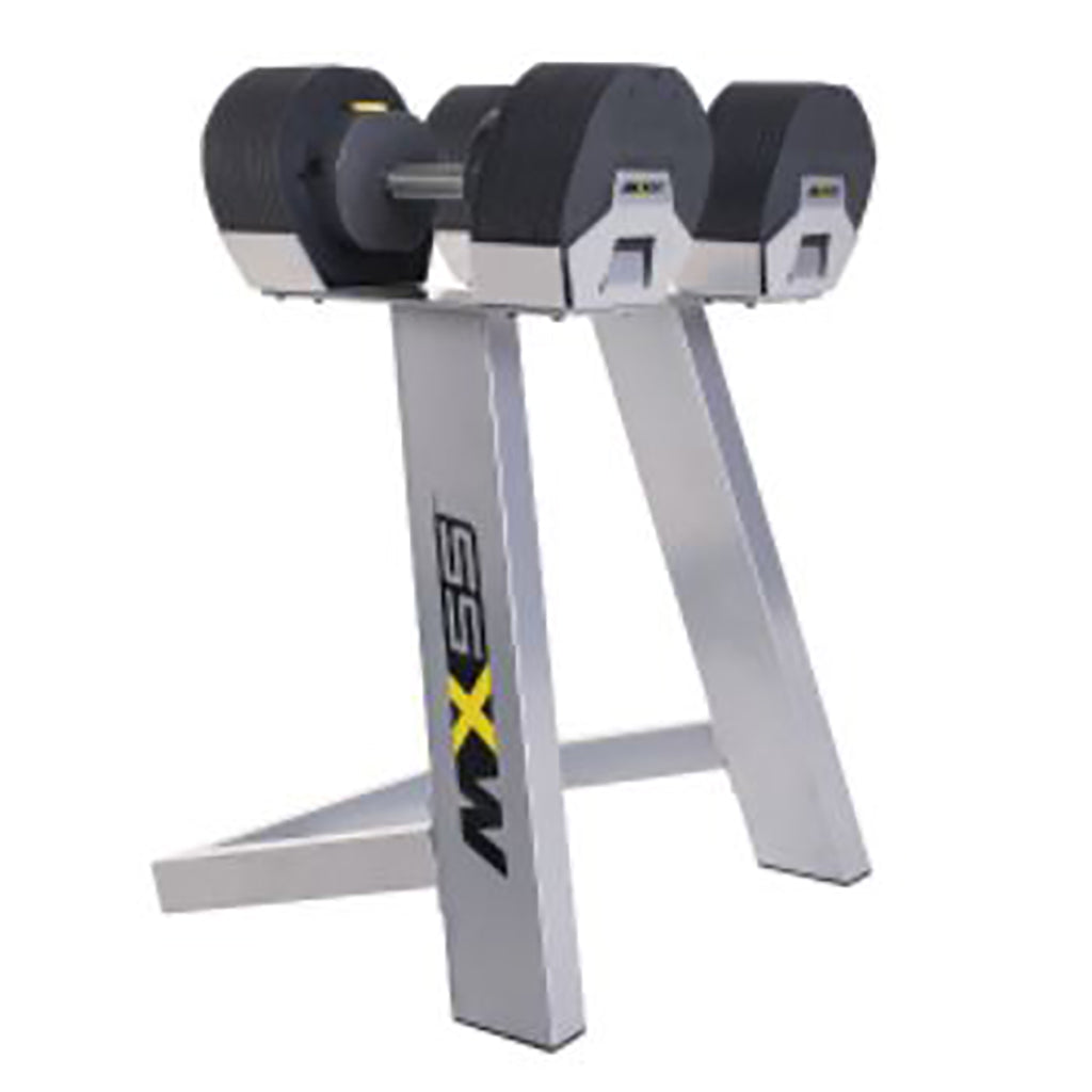 MX Select Adjustable Dumbbells 10-55lbs with Stand - Home Gym Strength Training Equipment for Weight Lifting, Fitness, and Muscle Building