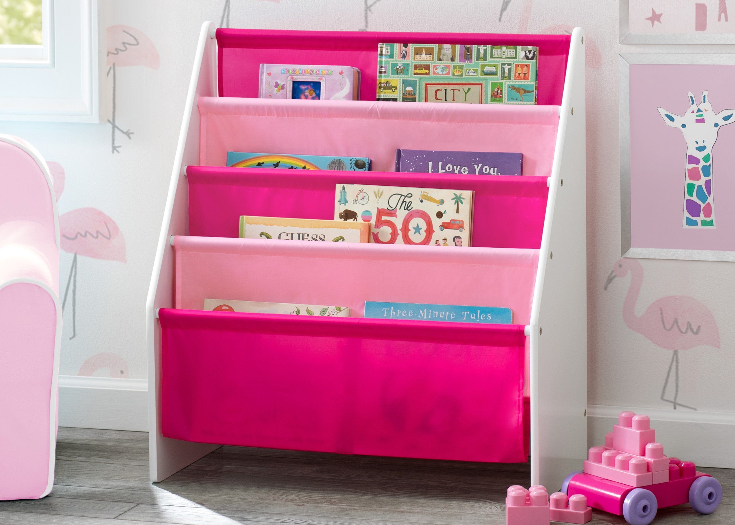 Kids Sling Book Rack - Adjustable Wall-Mounted Bookshelf for Children's Room - Perfect for Bedroom, Nursery & Classroom Organization