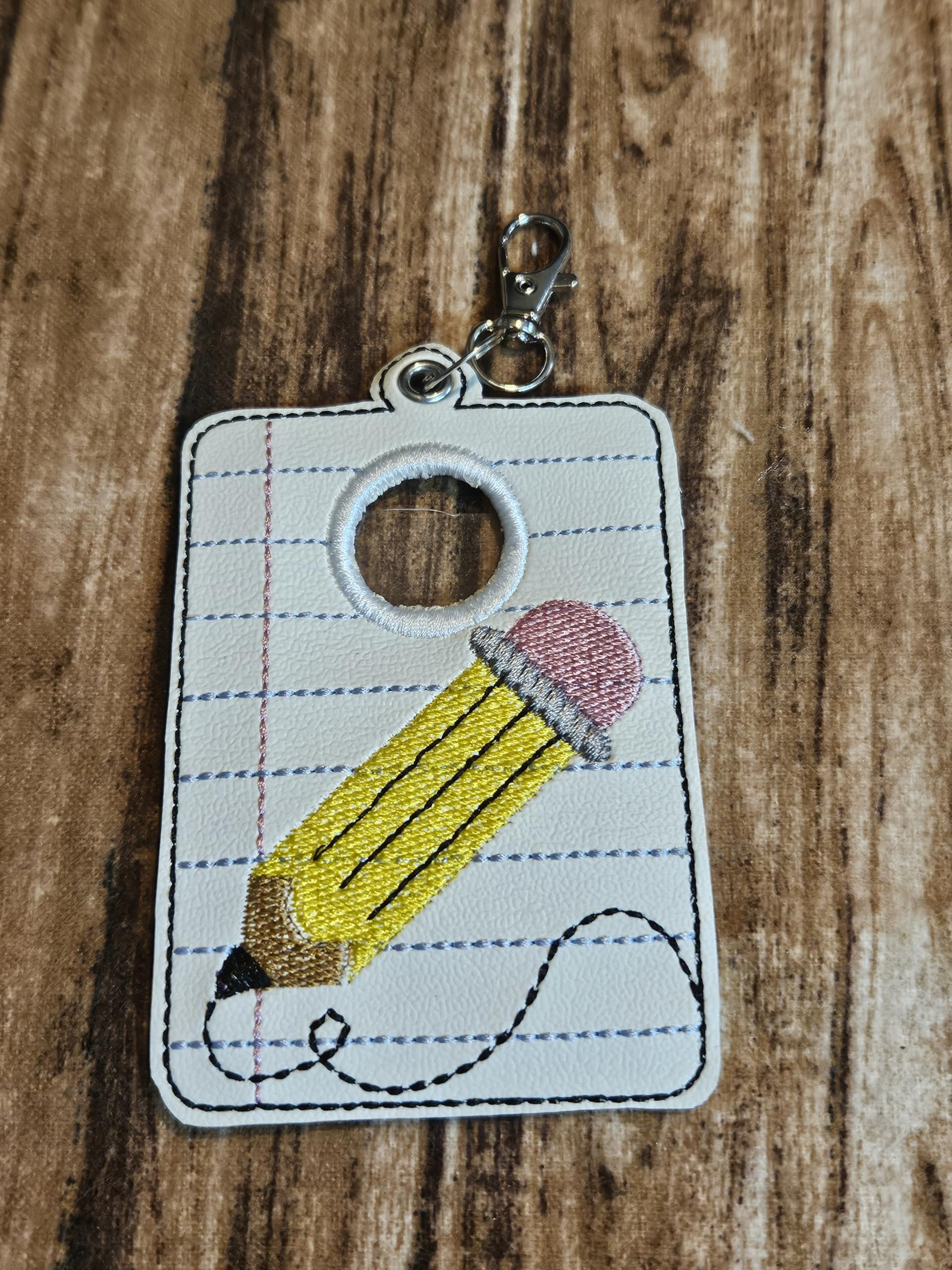 Personalized Teacher ID Badge Holder & Lanyard Accessory - Vertical ID Card Pouch Protector Case for PreK Educators | Alarm ID Pencil Notebook Paper | Perfect for School, Classroom & Teacher Conferences
