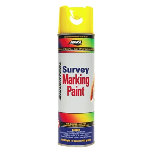 Aervoe 226 17 oz. Fluorescent Yellow Survey Marking Paint - High Visibility for Construction, Road Marking & Utility Work