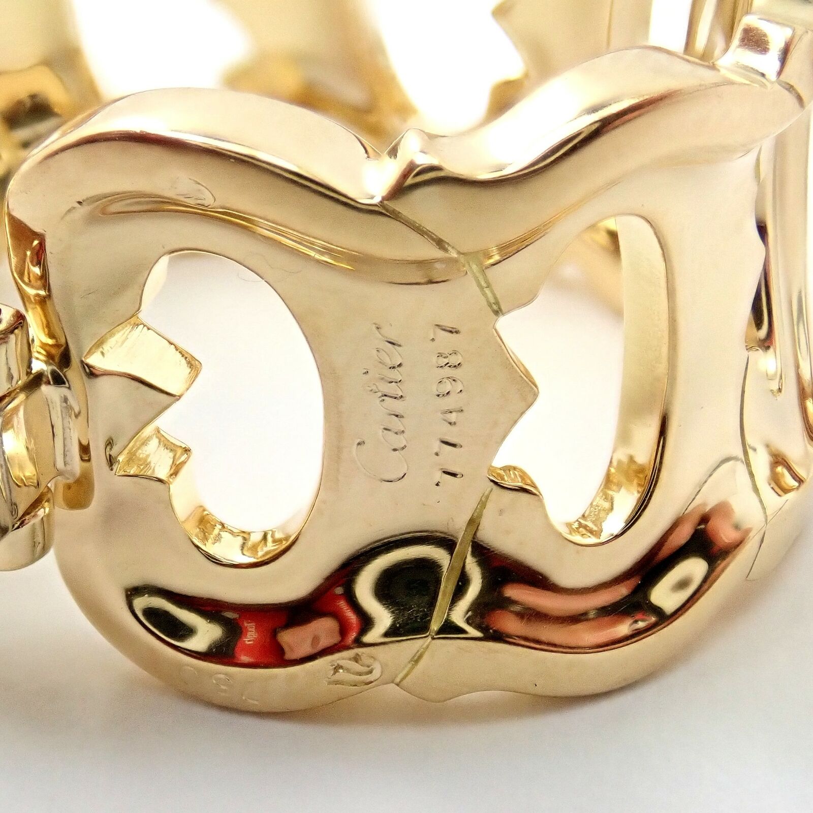 Authentic Cartier 18k Yellow Gold Signature C De Cartier Large Hoop Earrings - Luxury Jewelry for Women, Perfect for Weddings, Parties & Special Occasions