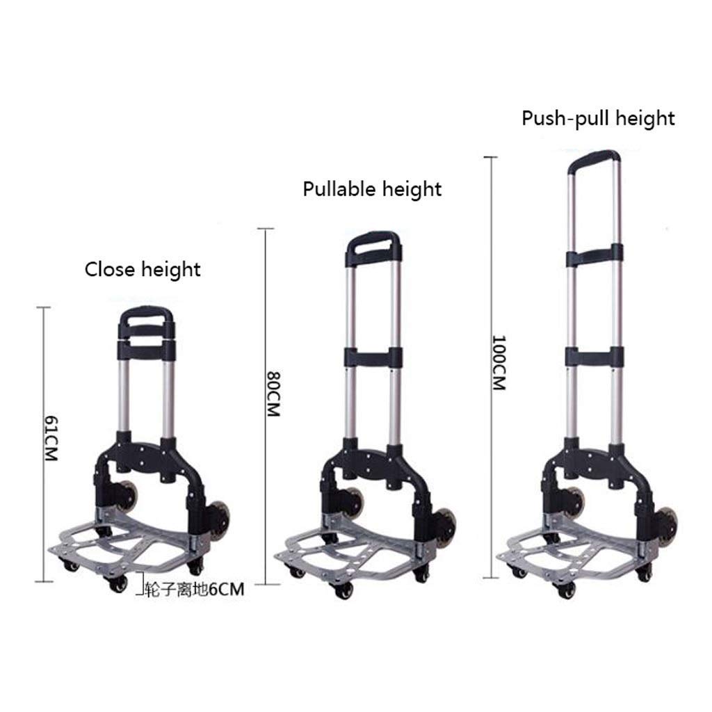 Collapsible Folding Wagon Cart - Portable Aluminum Shopping Trolley with Reusable Bags for Groceries, Beach, Camping & Outdoor Activities (Black)