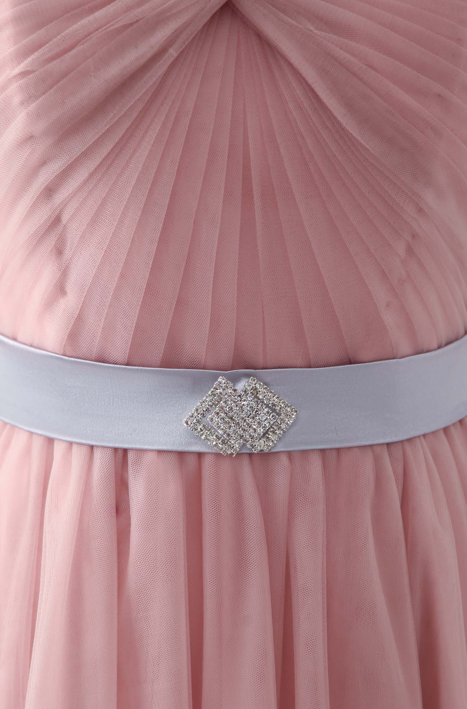 Elegant Pink Sweetheart Neckline Tulle Long Prom Dress - A-Line Bridesmaid Gown for Formal Dances, Weddings & Special Occasions