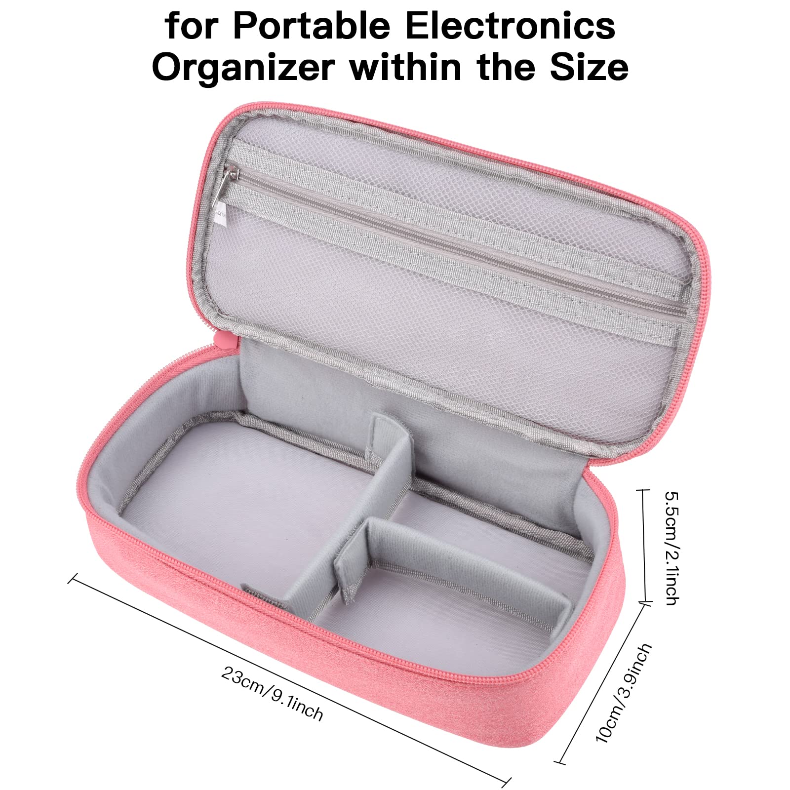 Cord Organizer Travel Case - Electronics Organizer Pouch for Cables, Chargers, Power Banks & Phone Accessories | Compact Cable Storage Bag for Travel, Office & Home (Pink)