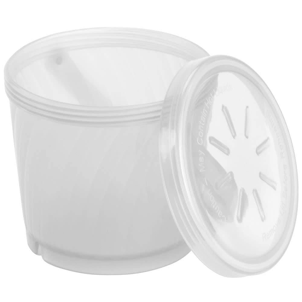 GET EC-13-1-CL 16oz Clear Plastic Take-Out Soup Containers with Lids (12-Pack) - Perfect for Restaurants, Catering & Food Delivery Services