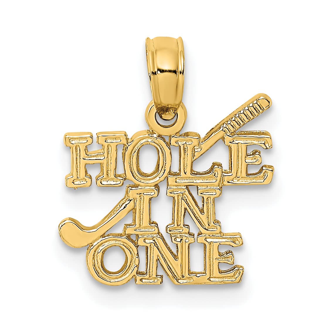 14k Yellow Gold Hole in One Golf Club Charm Necklace - Elegant Golf Jewelry Gift for Women & Men - Perfect for Golf Tournaments, Birthdays & Anniversaries