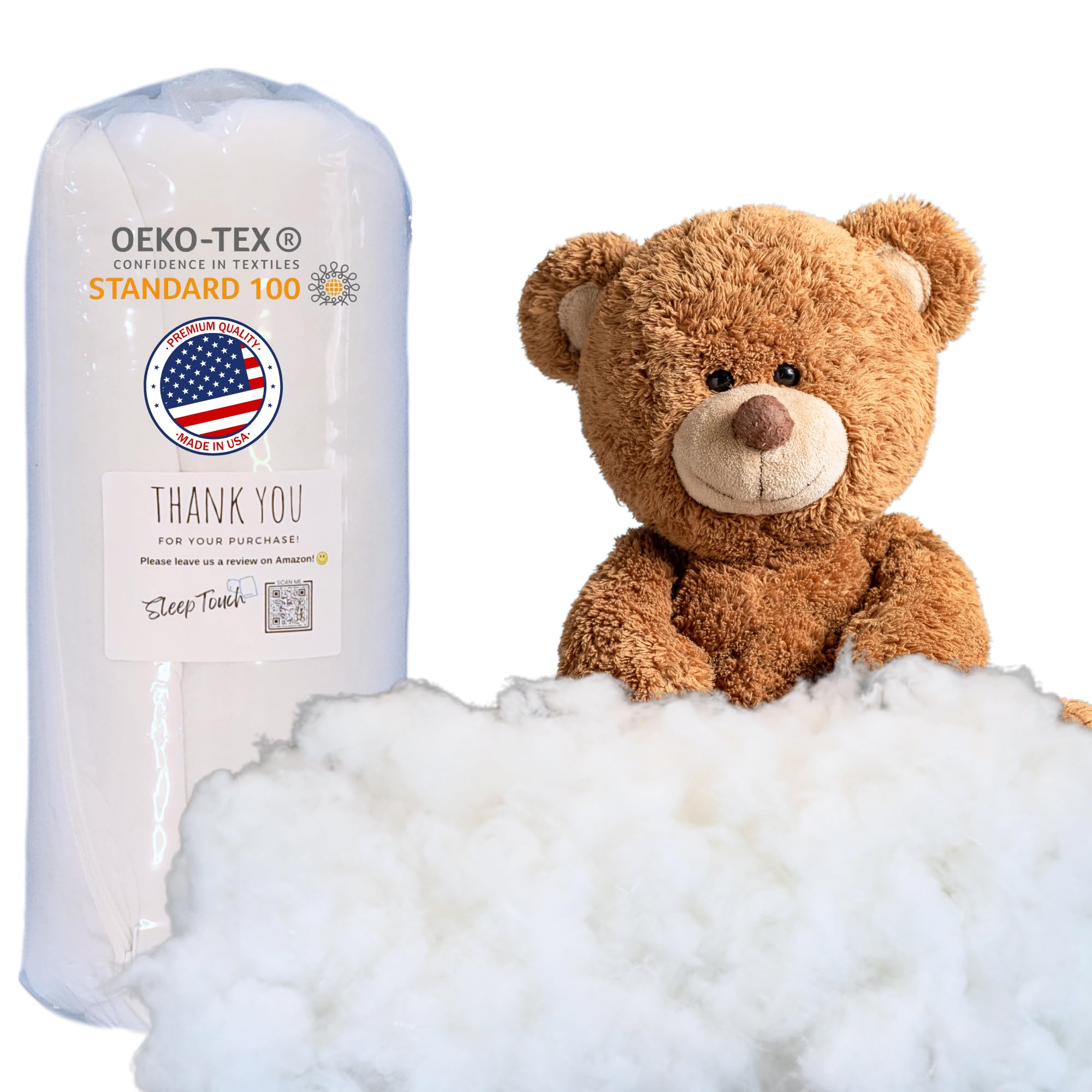 Premium 6lb Polyester Fiber Fill - High Resilience Couch Cushion Stuffing, Stuffed Animal & Toy Filling | OEKO-TEX Certified | Perfect for DIY Pillows, Home Decor & Craft Projects