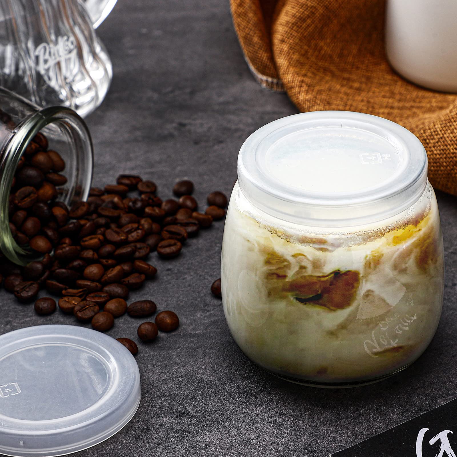 Hoolerry 10-Pack Clear Plastic Food Storage Lids - 2.64 Inch Replacement Covers for Oui Yogurt Jars - Airtight Seal for Coffee, Cookies, Snacks & DIY Crafts (BPA-Free, Durable, Multi-Purpose)