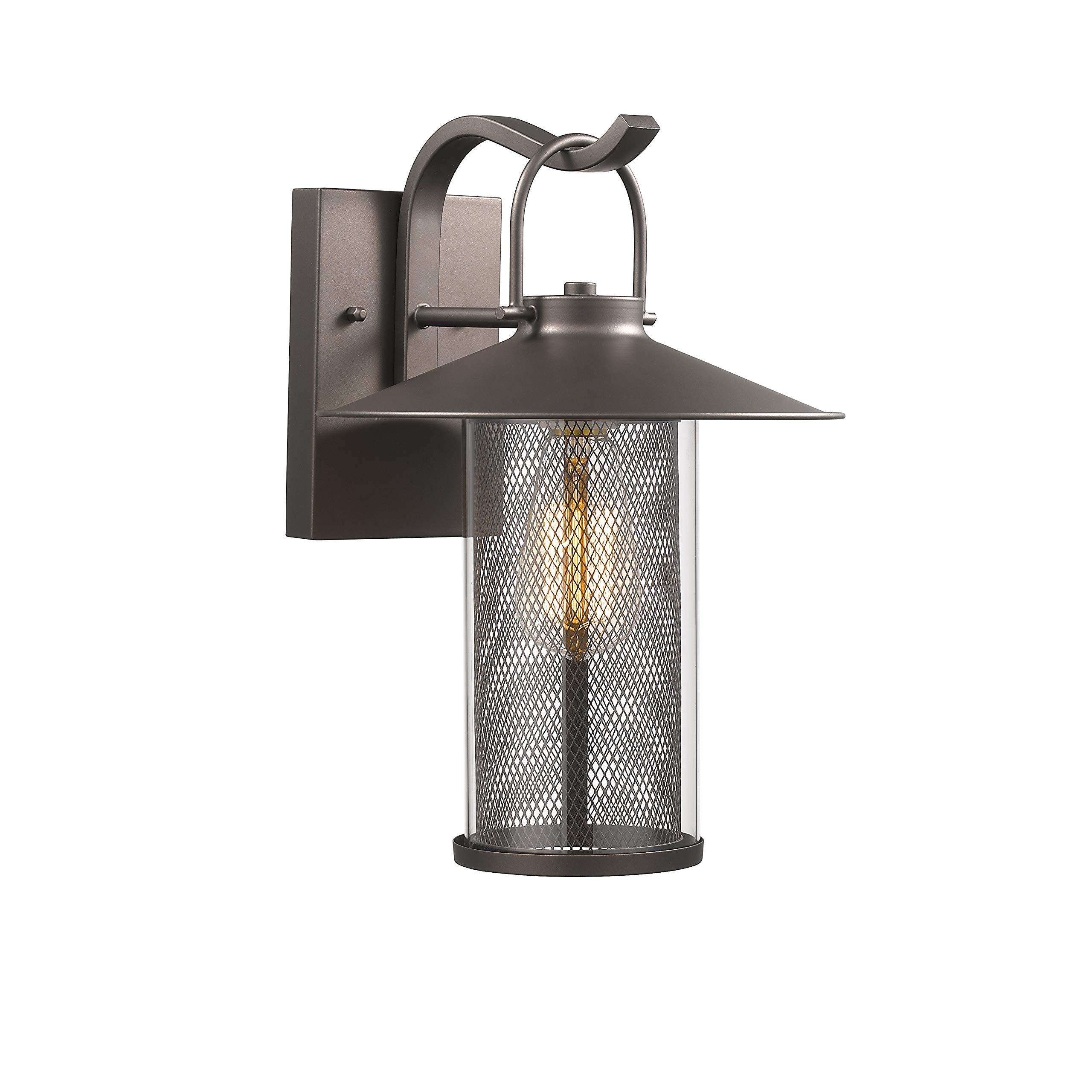 Industrial-Style 1 Light Rubbed Bronze Outdoor Wall Sconce - 14