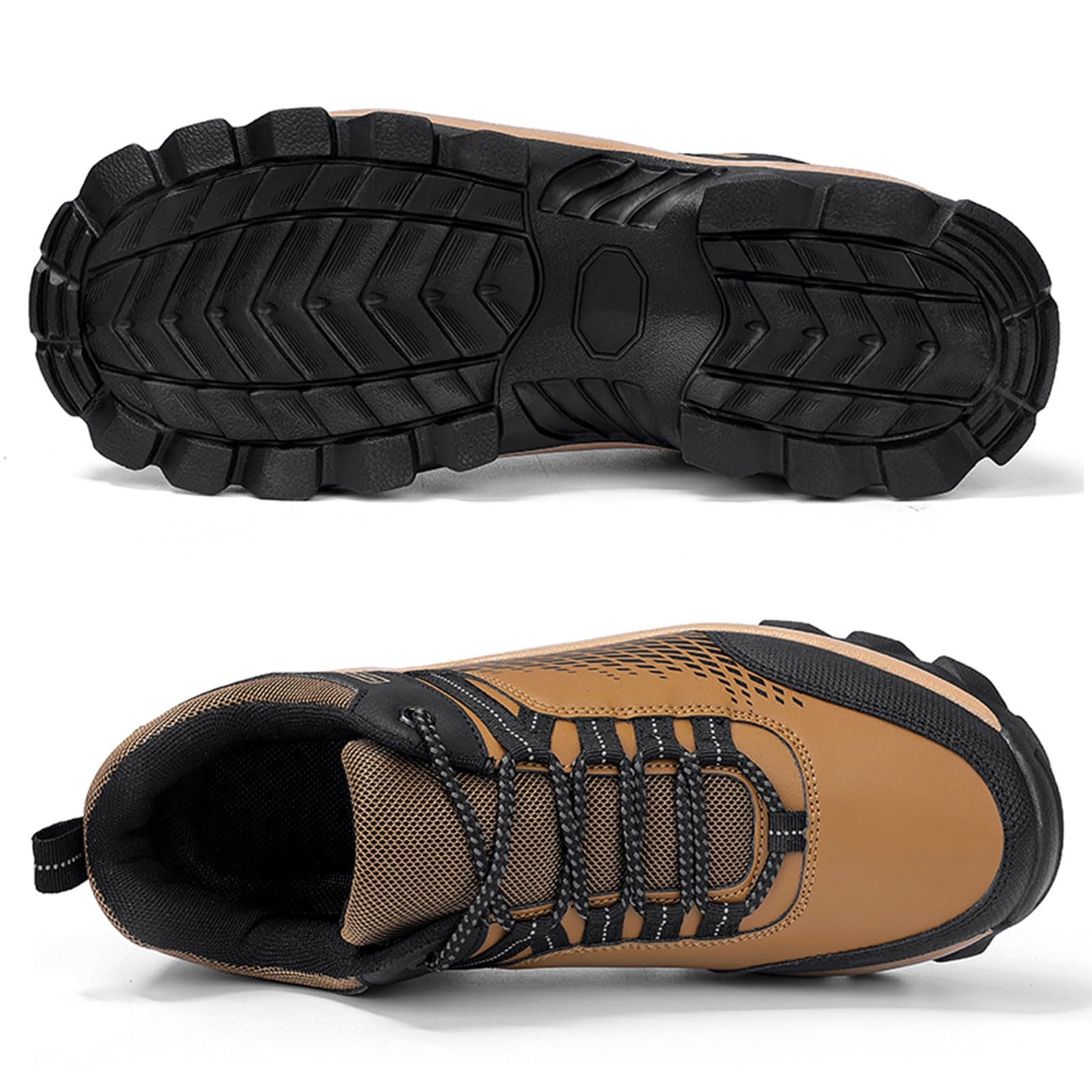 Barefoot Shoes for Men - Non-Slip Waterproof Winter Hiking Boots with Heel Spurs | Lightweight Trekking & Motorcycle Shoes | Wide Toe Box for Comfort | Ideal for Outdoor Adventures, Mountain Climbing & Safety Work