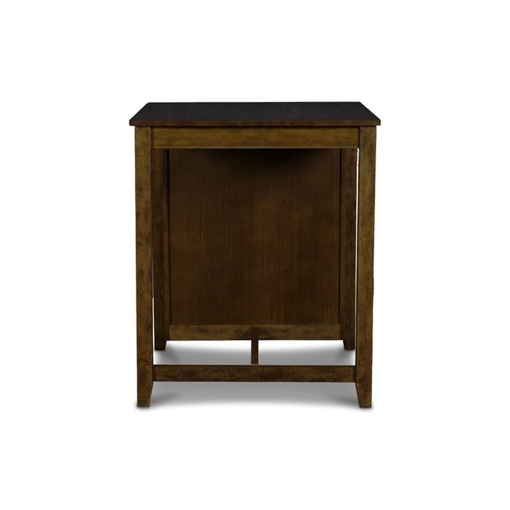 Classic Brown 30-Inch Gia Counter Table Set with 2 Chairs & Storage Shelf - Perfect for Kitchen Islands, Breakfast Nooks & Small Dining Spaces