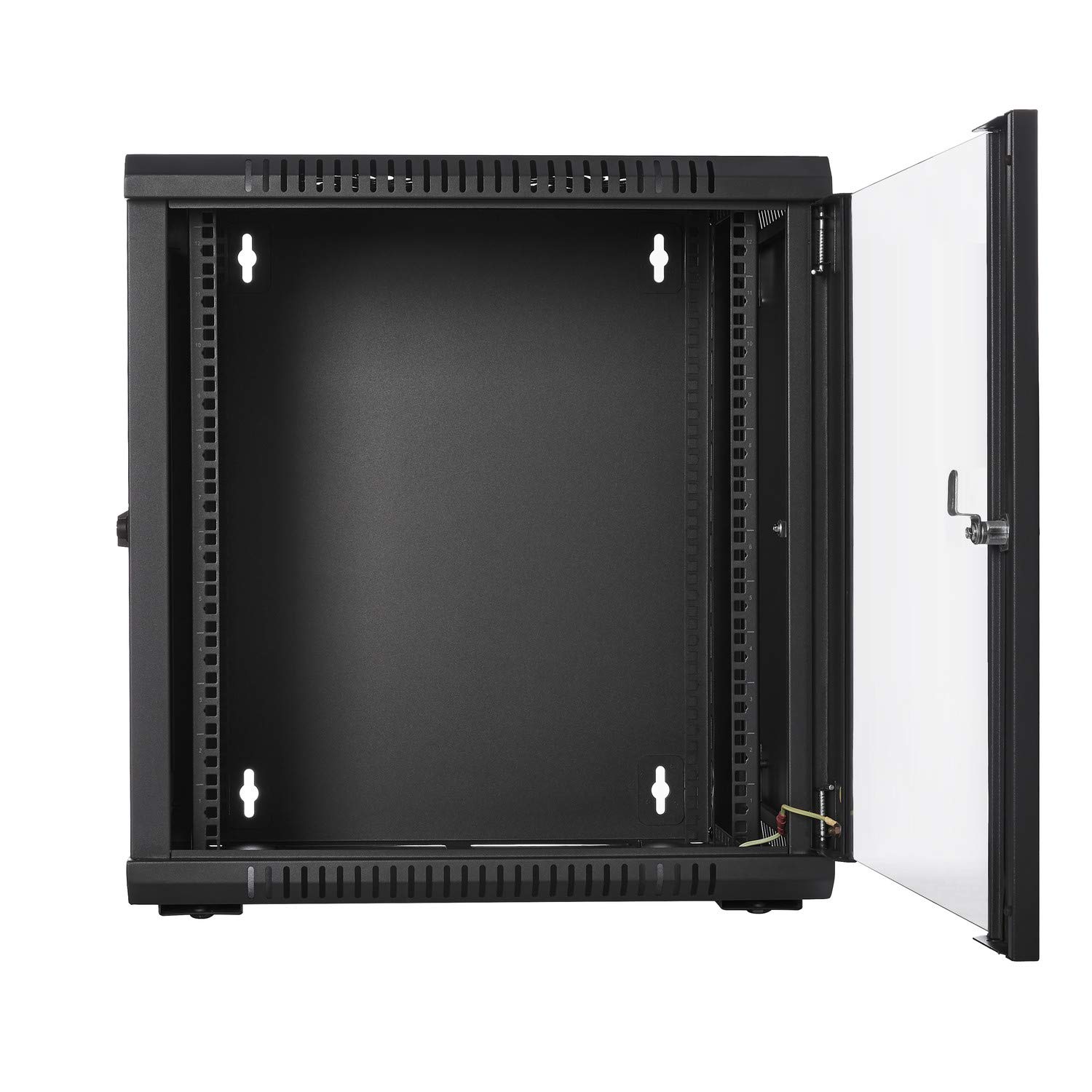 V7 RMWC12UG450-1N 12U Wall Mount Server Rack Cabinet with Glass Door - Ideal for Network Equipment, Data Centers & Home Office Server Storage