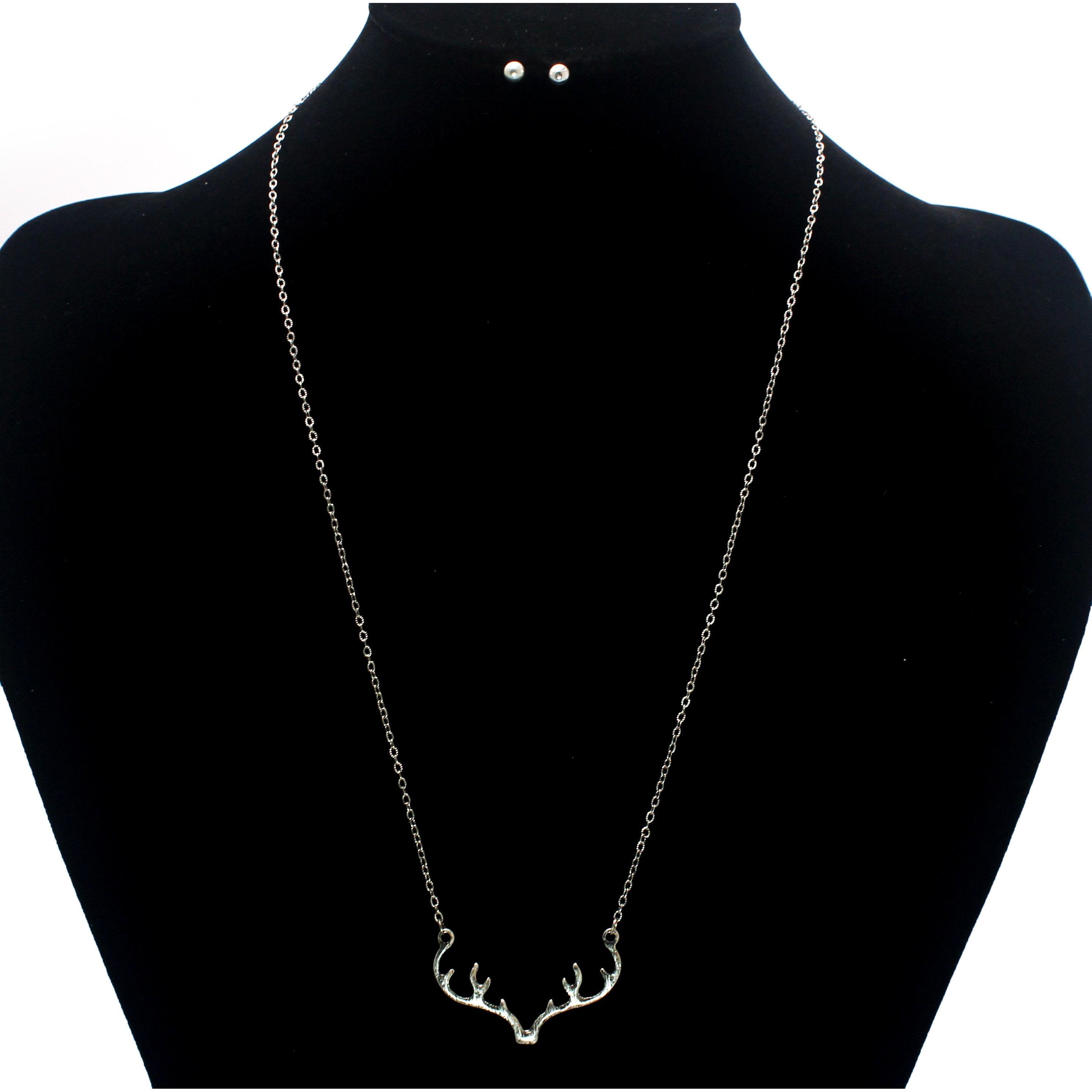 Antler Necklace Set for Women - Handmade Deer Antler Pendant with Adjustable Chain - Perfect for Boho, Nature Lovers & Outdoor Enthusiasts - Great Gift for Birthdays, Anniversaries & Holidays