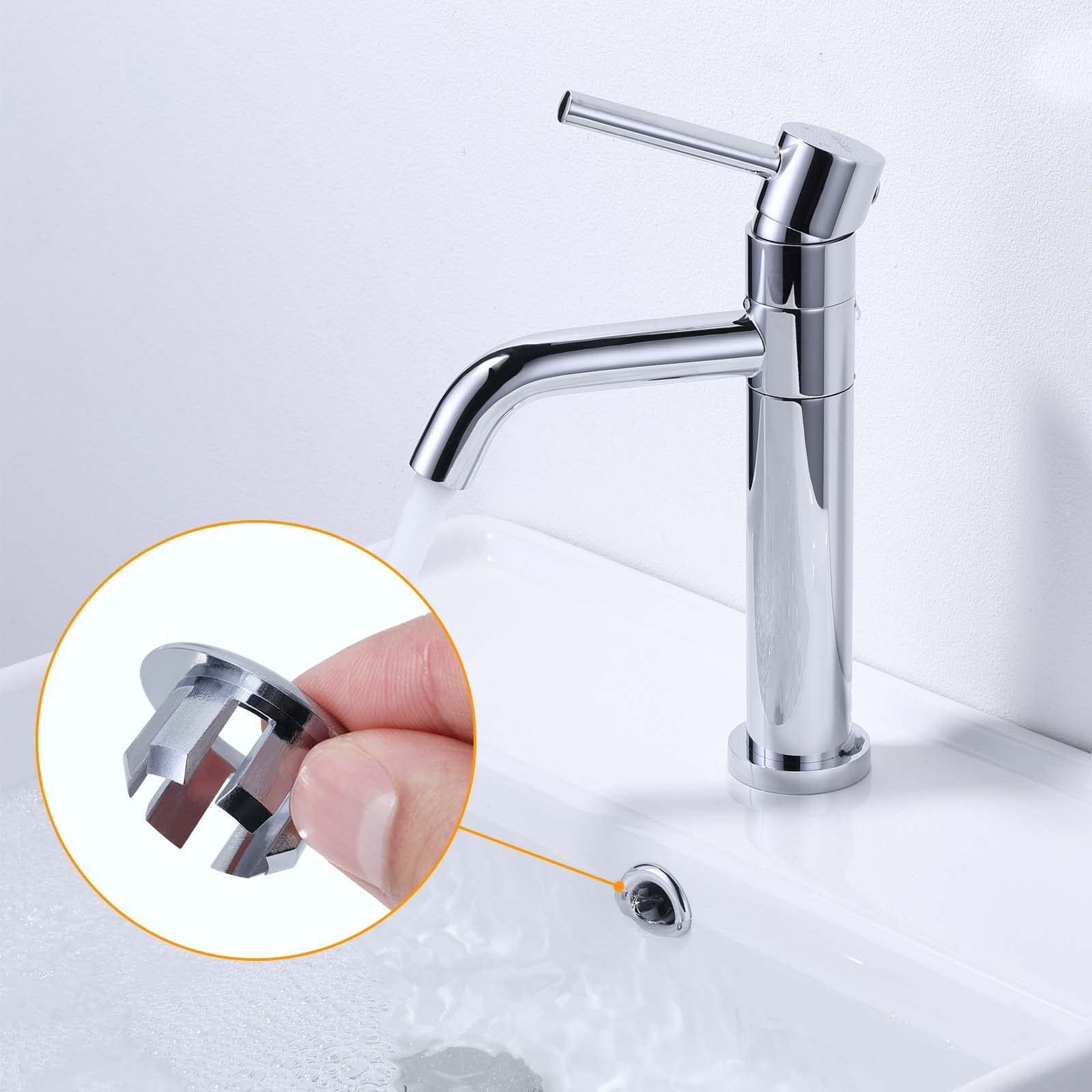 ARCORA 6 Pack Chrome Sink Overflow Ring Cover - Bathroom & Kitchen Sink Basin Trim Hole Insert Cap - Durable Stainless Steel for Leak Prevention & Aesthetic Upgrade (Perfect for Home Renovation & DIY Projects)