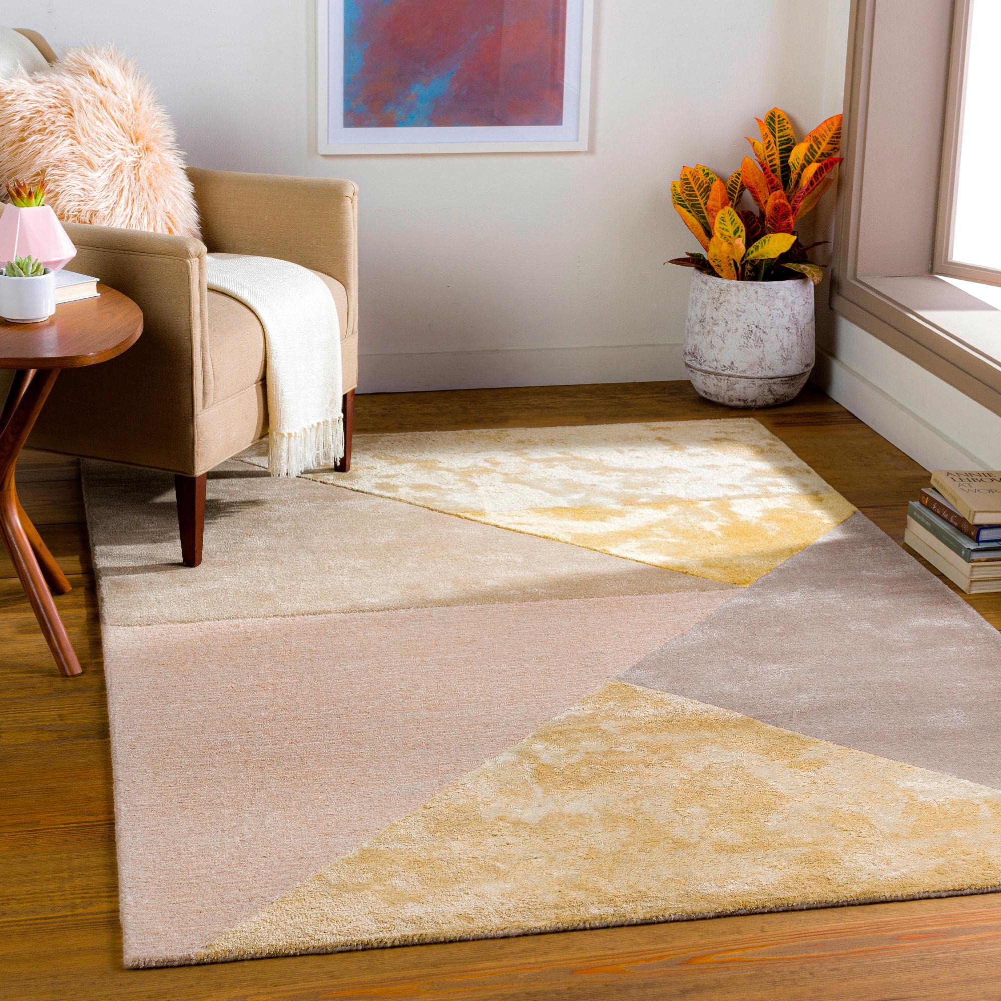 Mark&Day 9x12 Modern Taupe Area Rug - Soft Grey Yellow Beige Carpet for Living Room, Bedroom, Kitchen - 8'10