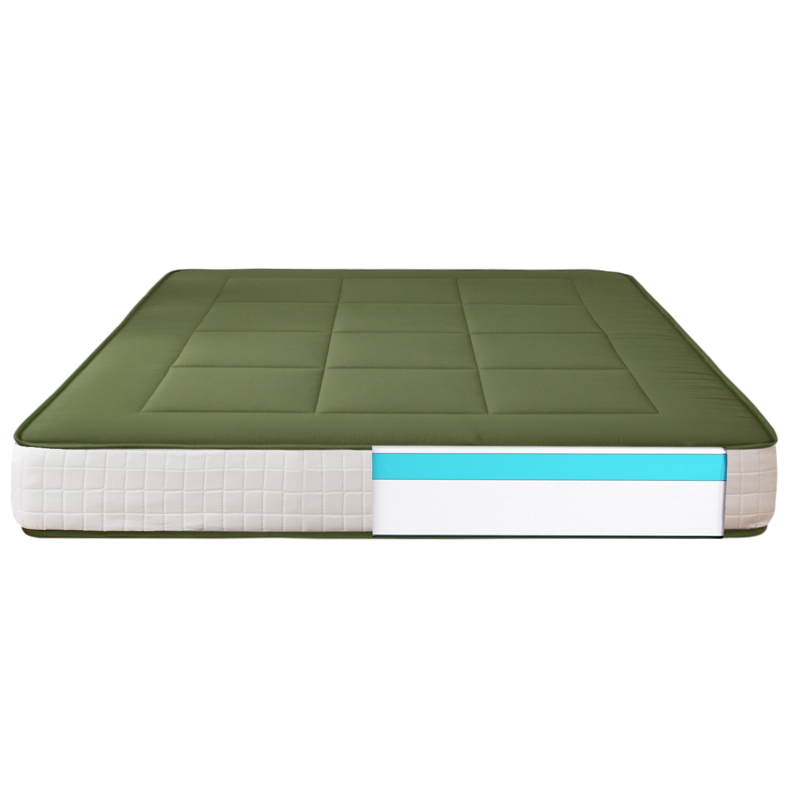 MAXYOYO Padded Japanese Floor Mattress - Green Foldable Roll Up Futon Mattress for Bedroom, Guest Room & Travel | Comfortable Floor Sleeping & Lounging