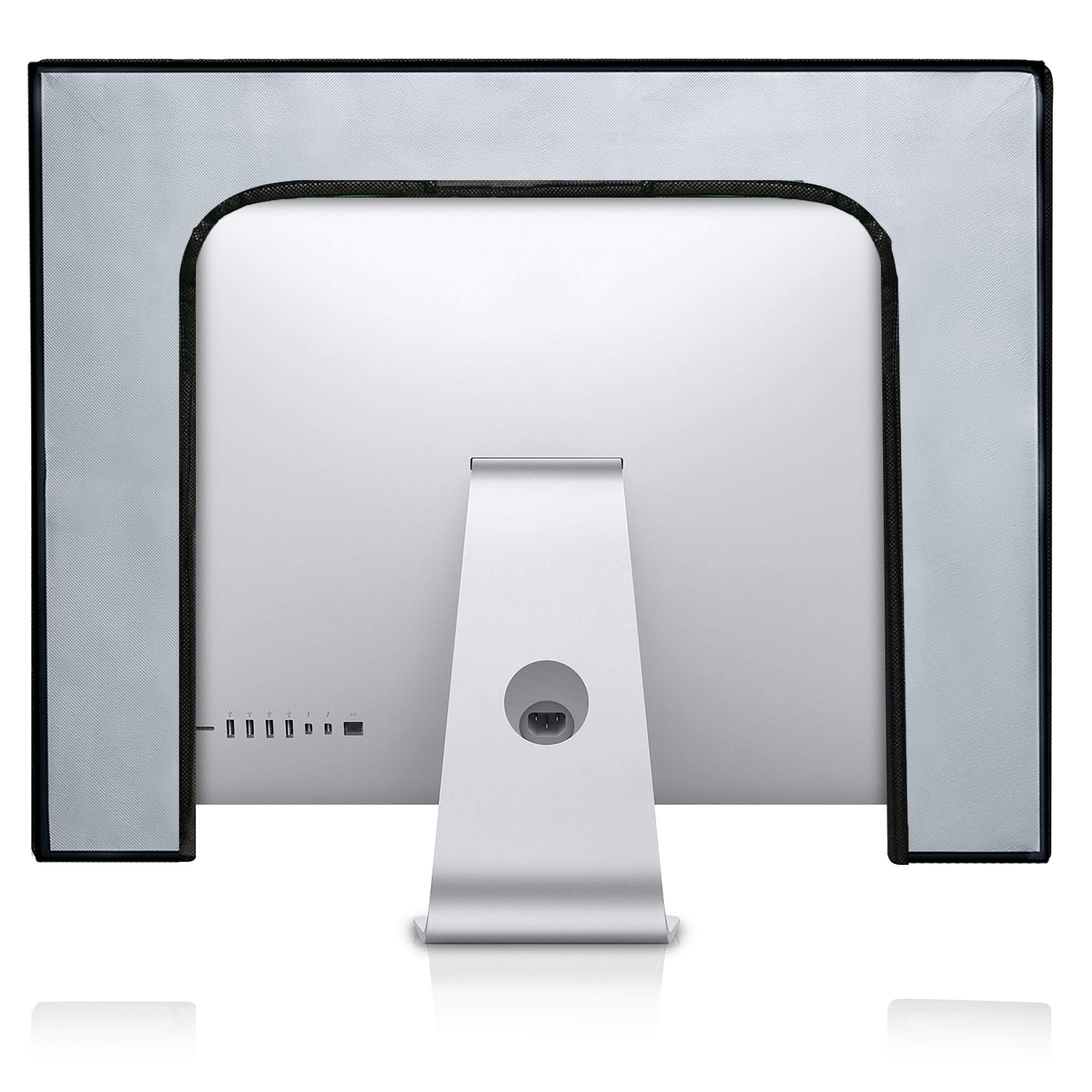 kwmobile 27-28 Inch Monitor Dust Cover - Light Grey Screen Protector for Computer Monitors | Perfect for Home Office, Gaming Setup & Workspace Protection