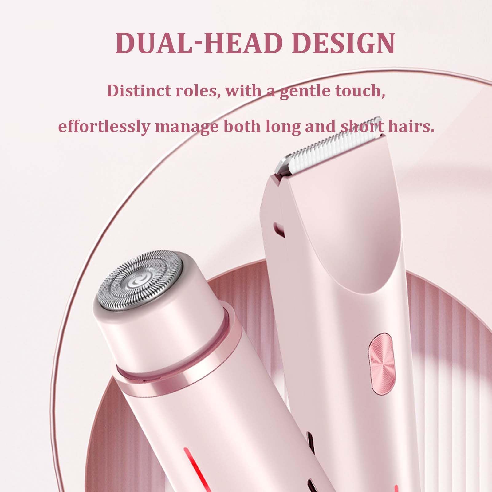 Breezelly 2-in-1 Electric Shaver for Women - Dual Head Wet & Dry Rechargeable Razor for Face, Arms, Legs - Smooth Hair Removal at Home & Travel (Blue) | Perfect for Quick Grooming & Sensitive Skin Care