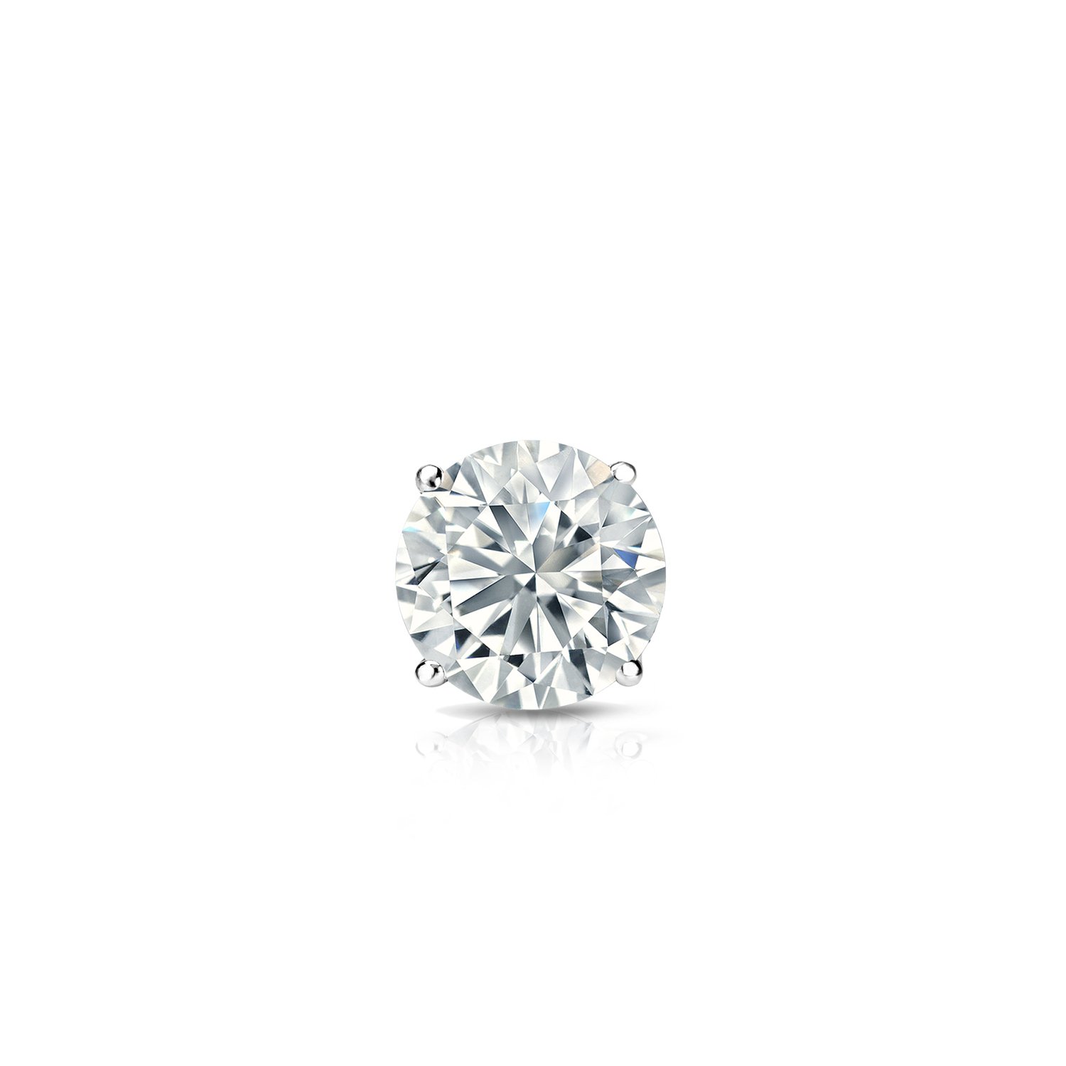 1/8 to 1 Carat Round Diamond Stud Earrings in 14k White Gold - Secure Lock Back, 4-Prong Basket Setting (O-White, I2-I3 Clarity) - Perfect for Everyday Wear, Special Occasions & Gift Giving